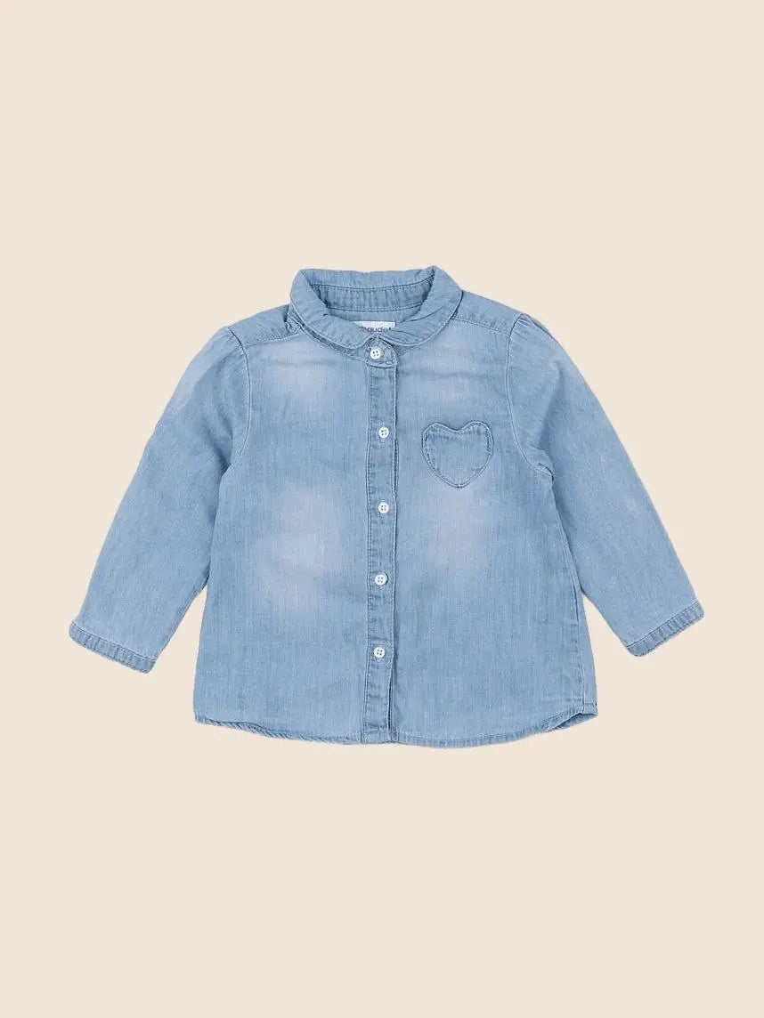 Vertbaudet - blouse bleu - 12 mois