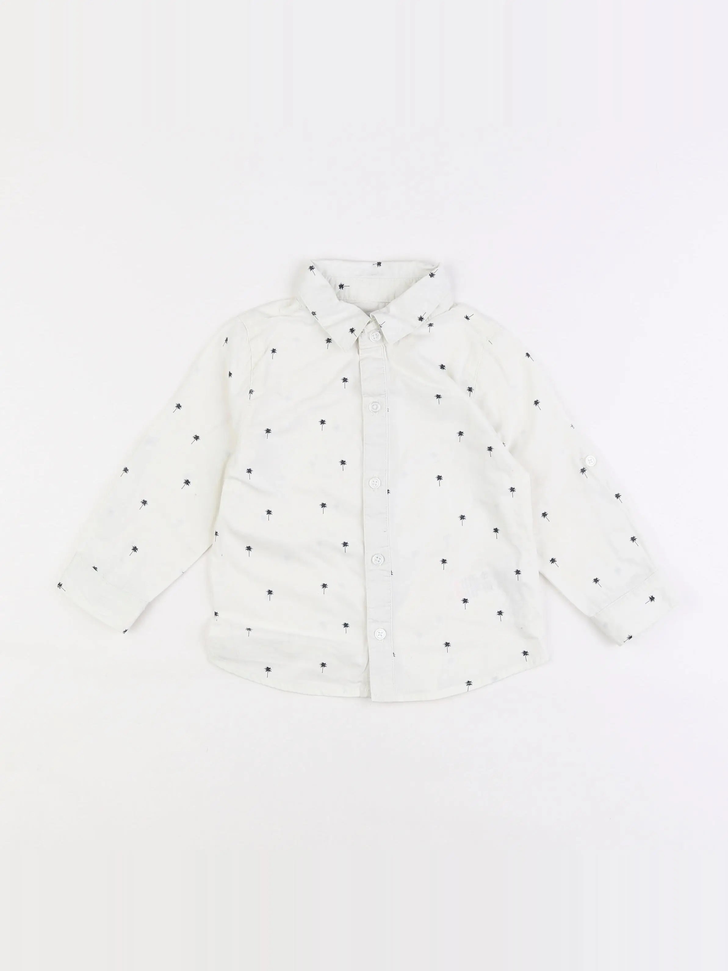 H&M - chemise blanc, bleu - 2 ans
