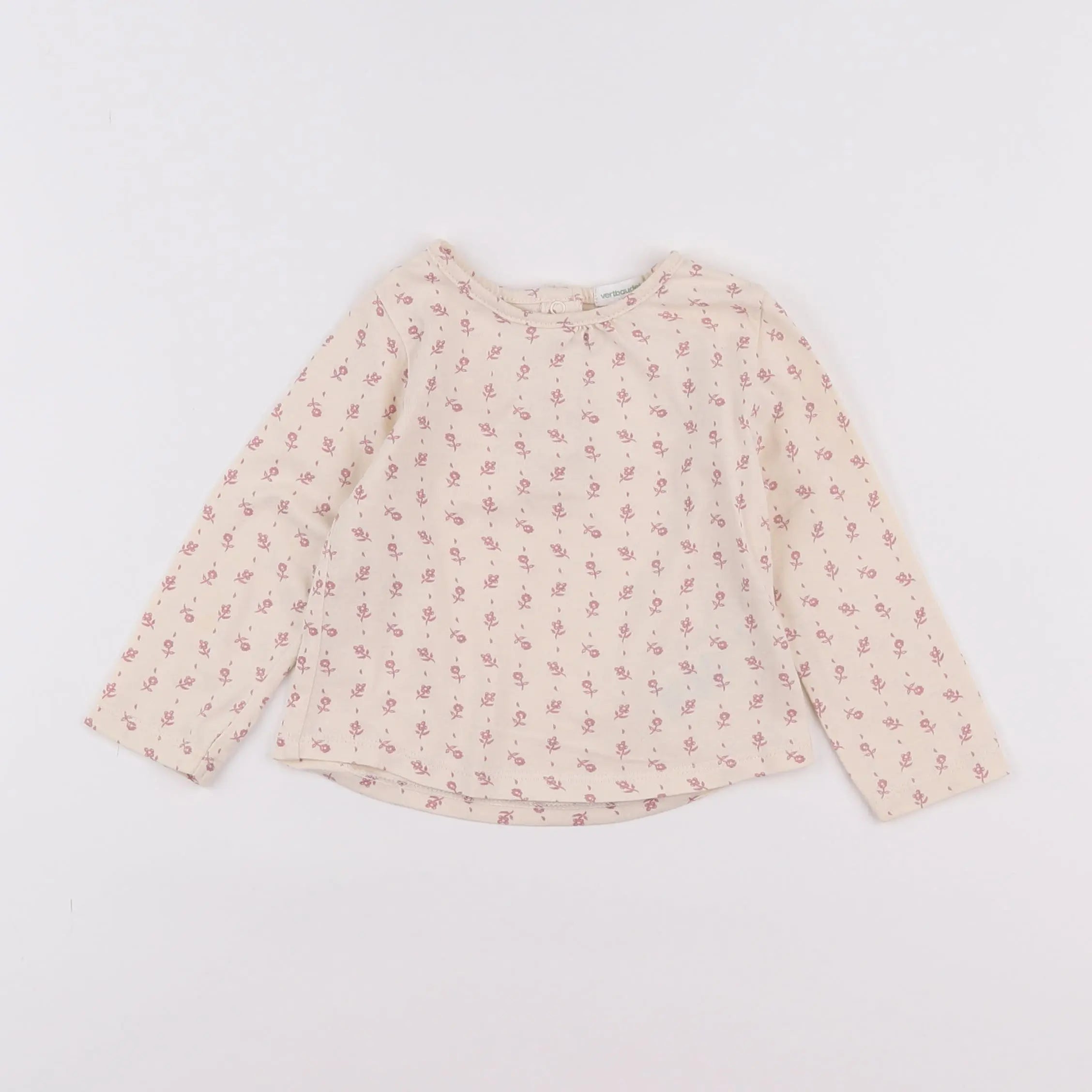 Vertbaudet - tee-shirt beige - 12 mois
