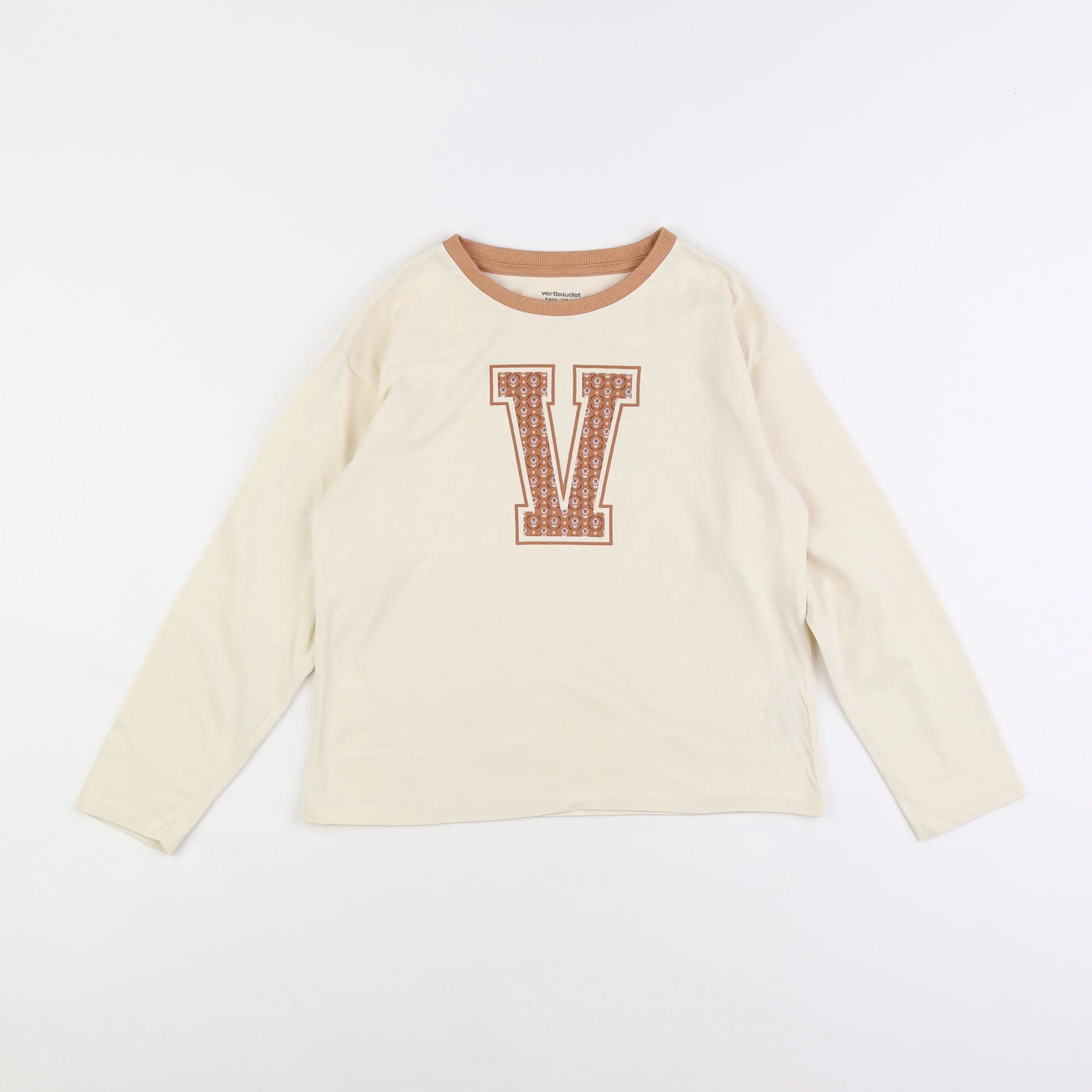 Vertbaudet - tee-shirt marron - 8 ans