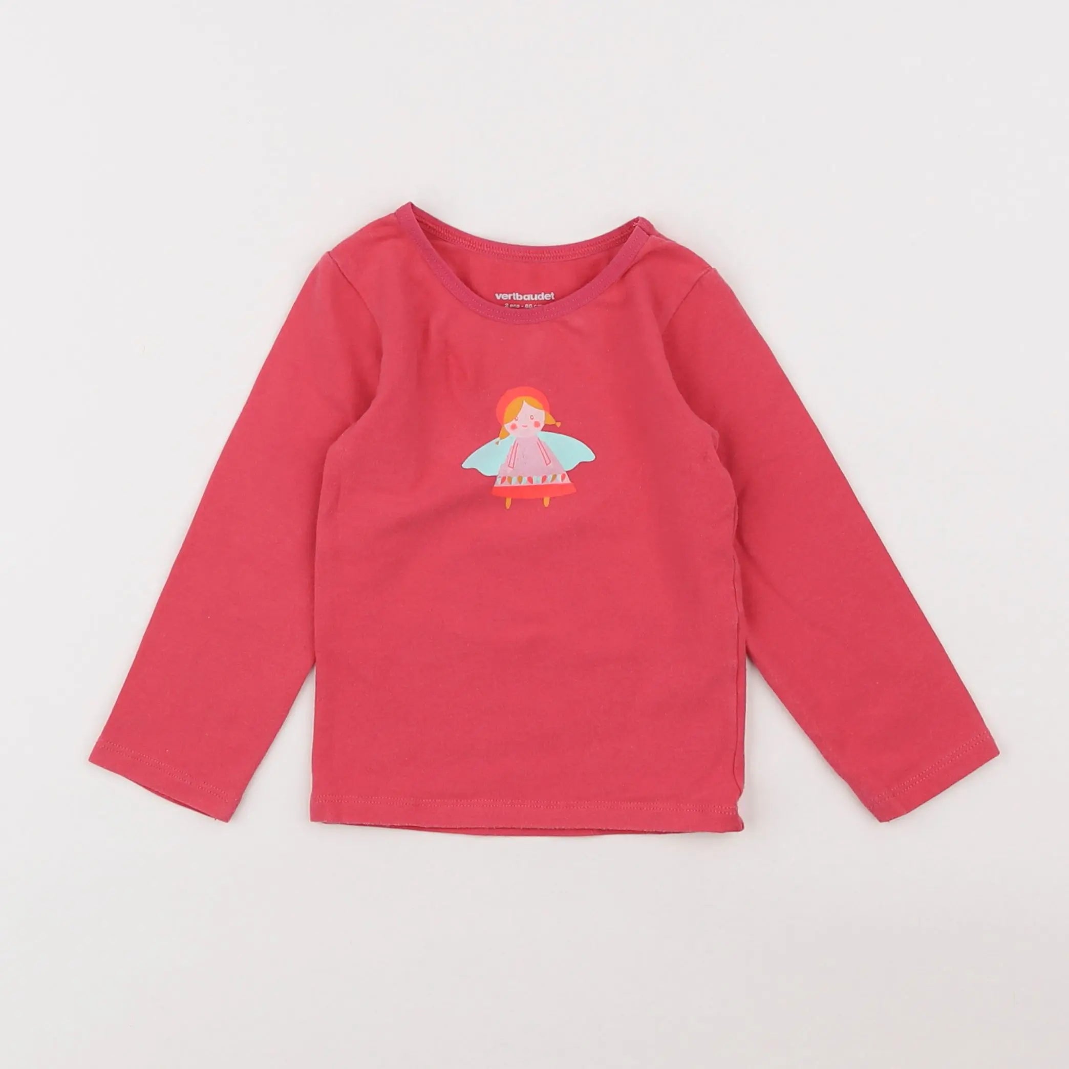 Vertbaudet - tee-shirt rose - 2 ans