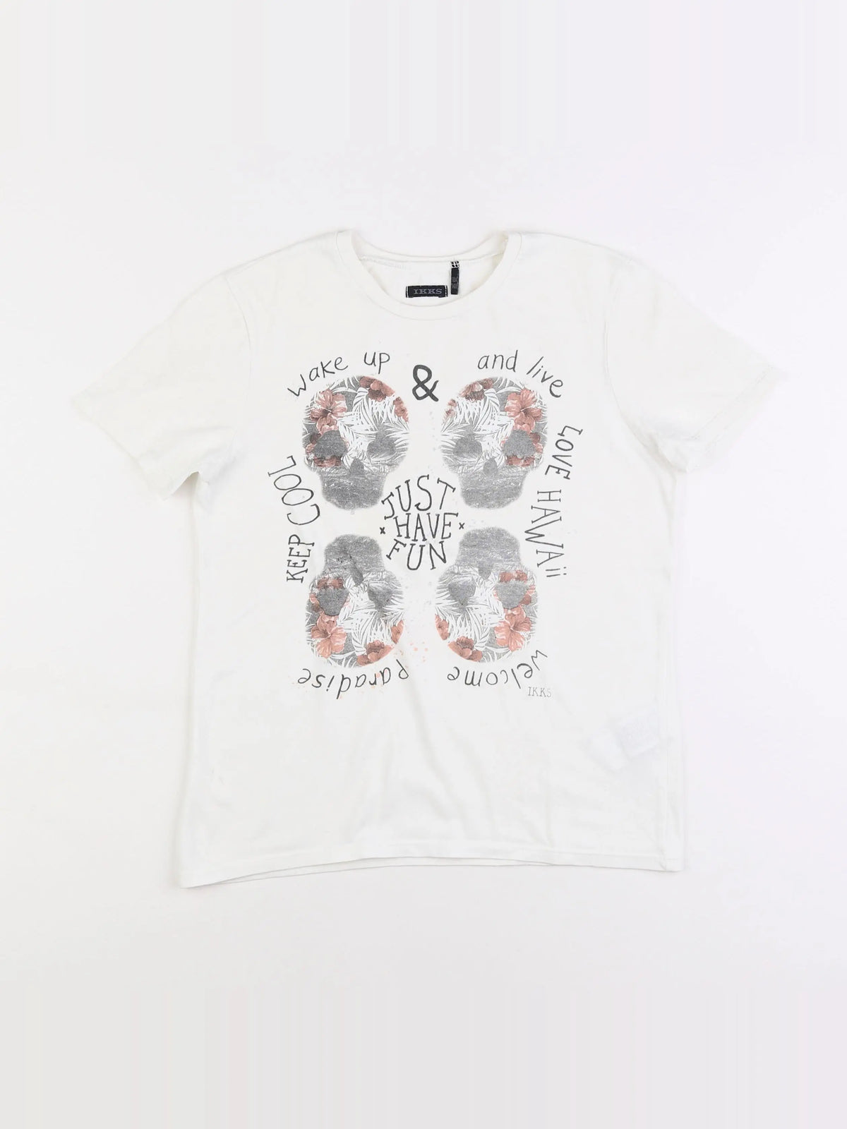 IKKS - tee-shirt blanc - 10 ans