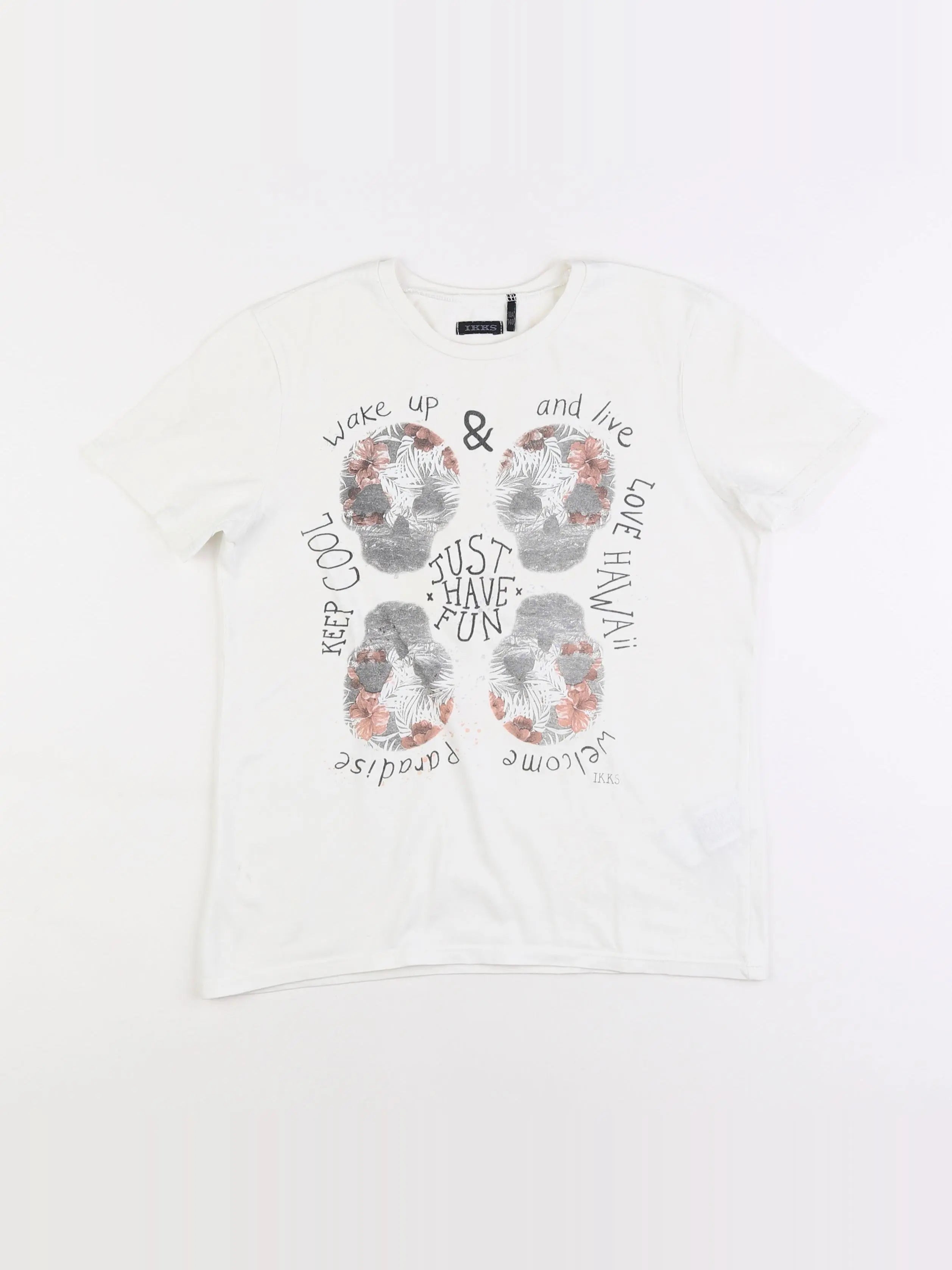 IKKS - tee-shirt blanc - 10 ans