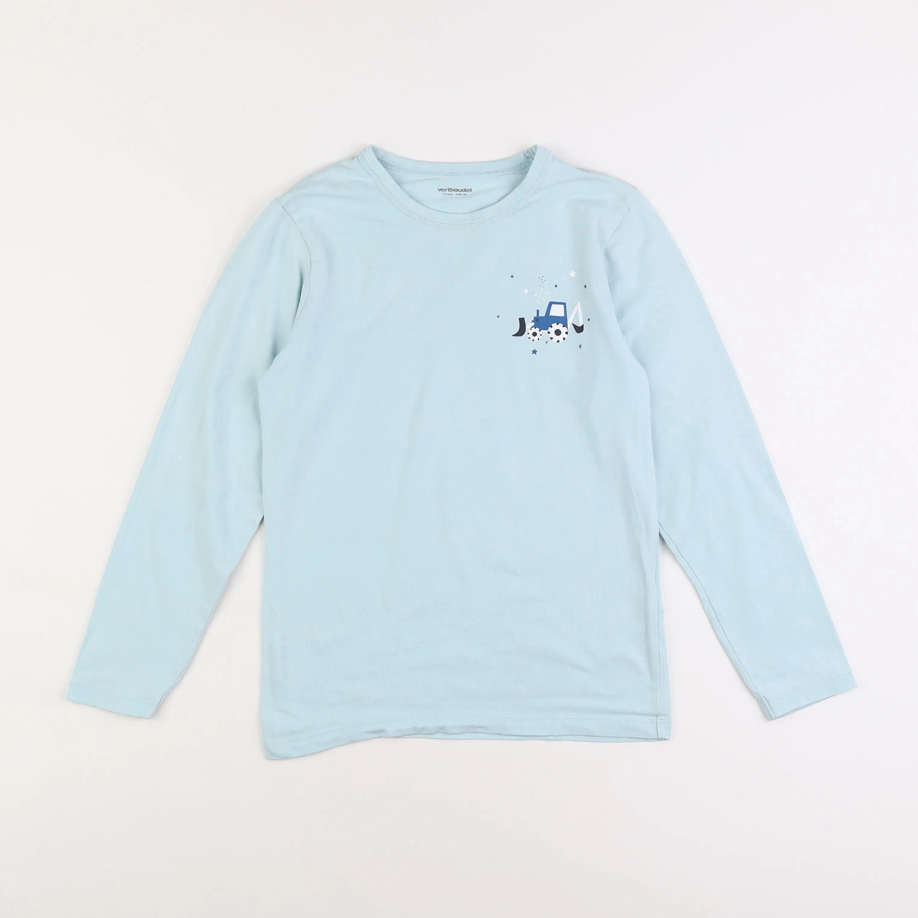 Vertbaudet - tee-shirt bleu - 12 ans
