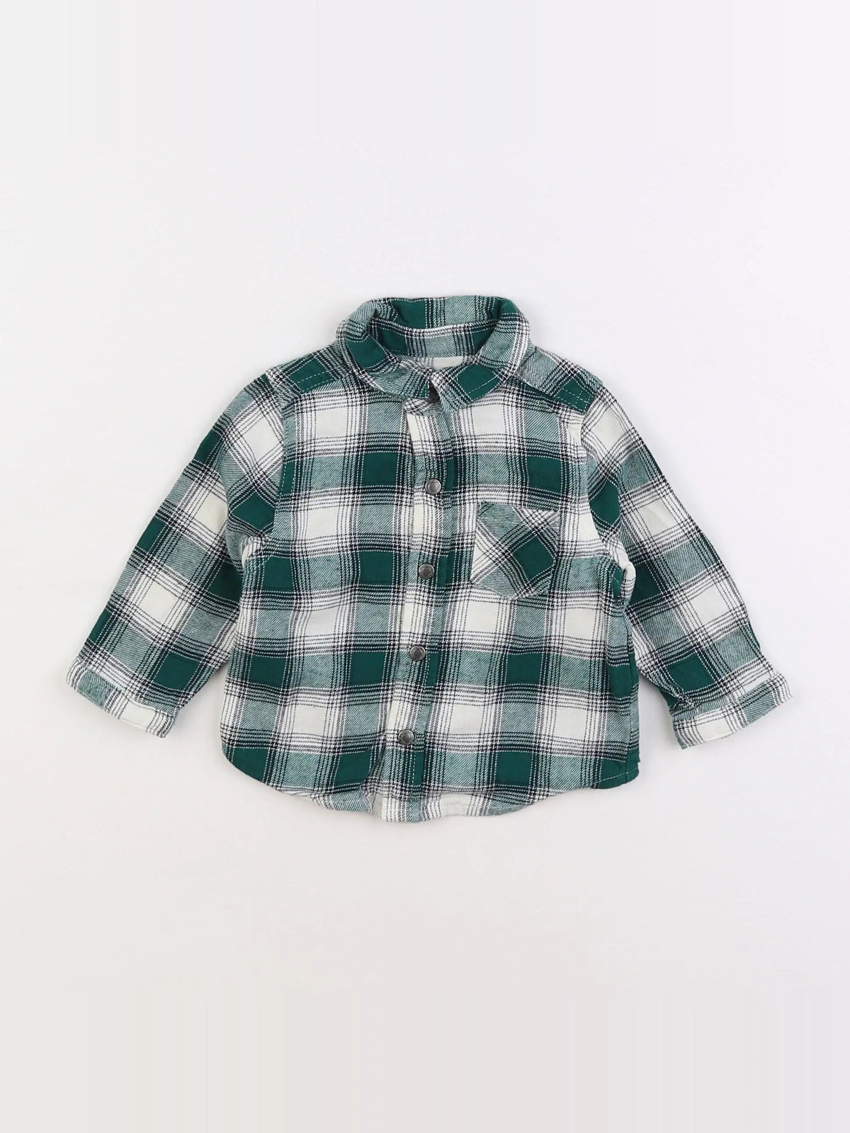 Vertbaudet - chemise vert - 9 mois