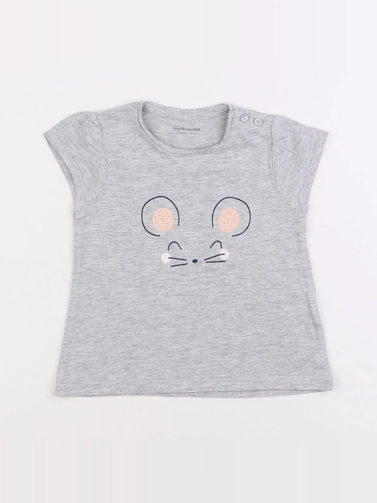 Vertbaudet - tee-shirt gris - 12 mois