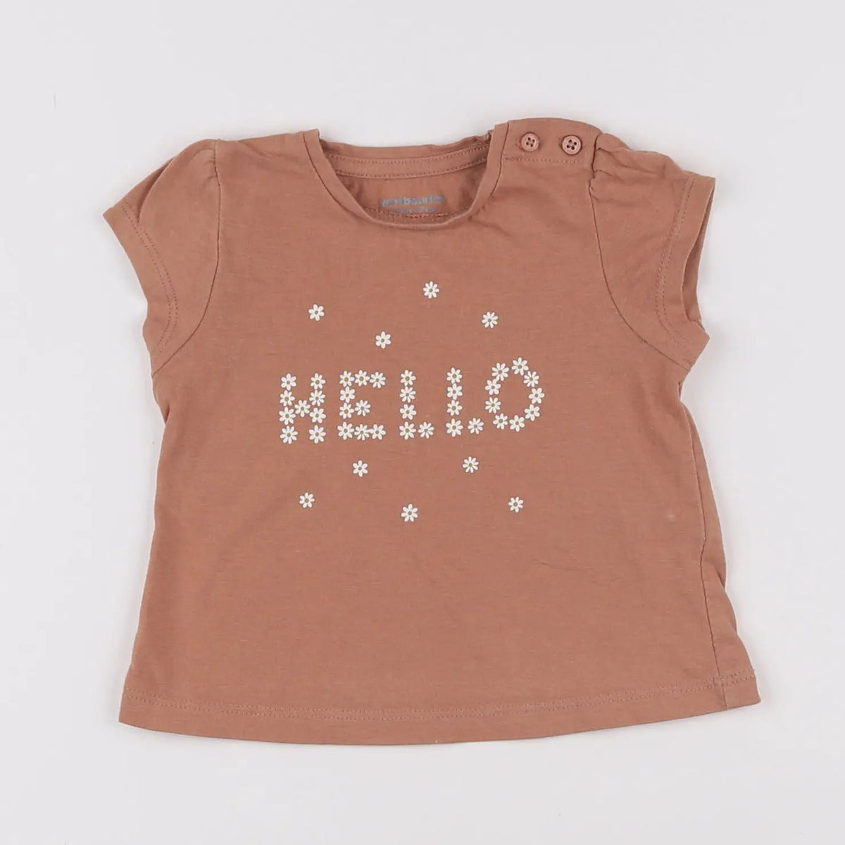 Vertbaudet - tee-shirt marron - 6 mois