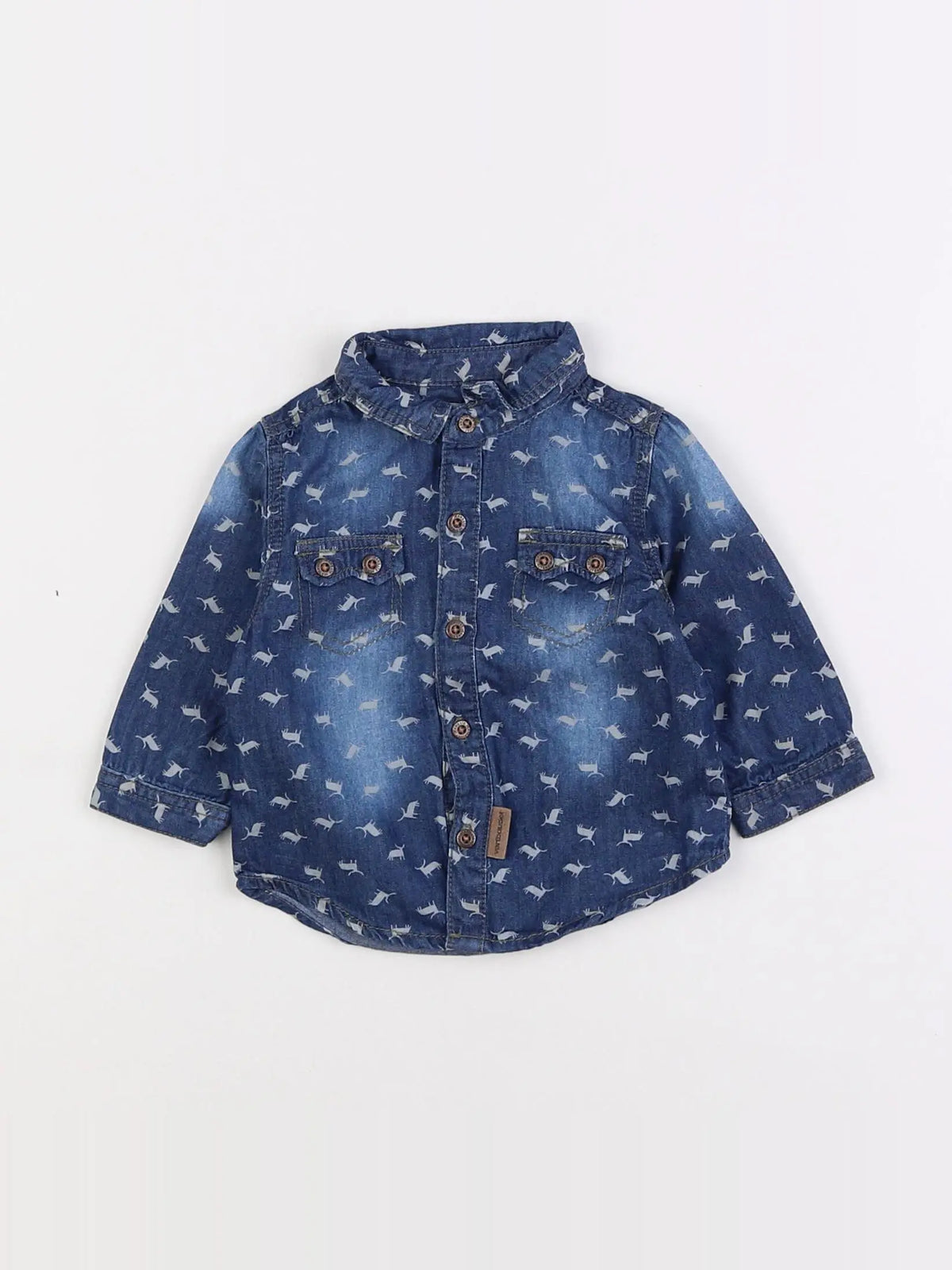 Vertbaudet - chemise bleu - 3 mois