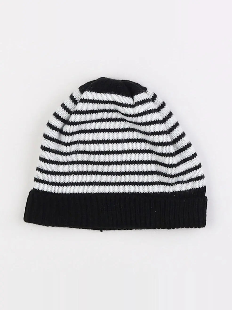 Vertbaudet - bonnet blanc, noir - 6/8 ans