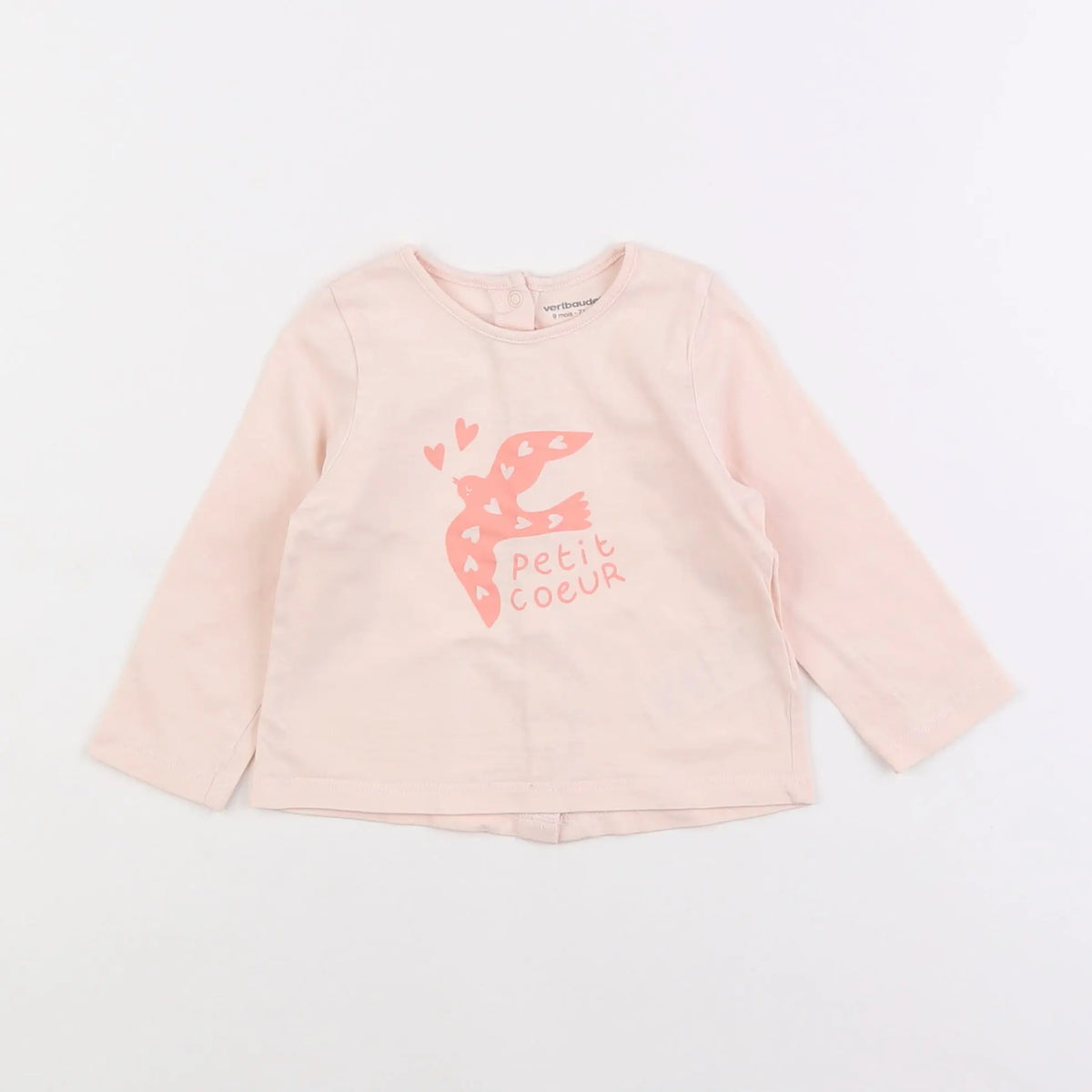Vertbaudet - tee-shirt rose - 9 mois