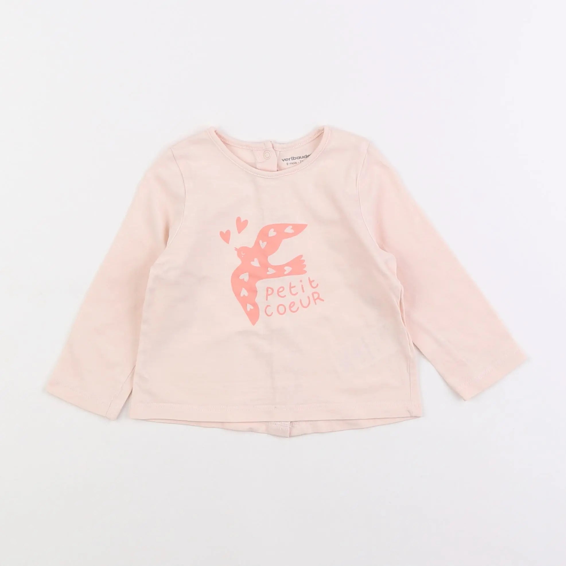 Vertbaudet - tee-shirt rose - 9 mois