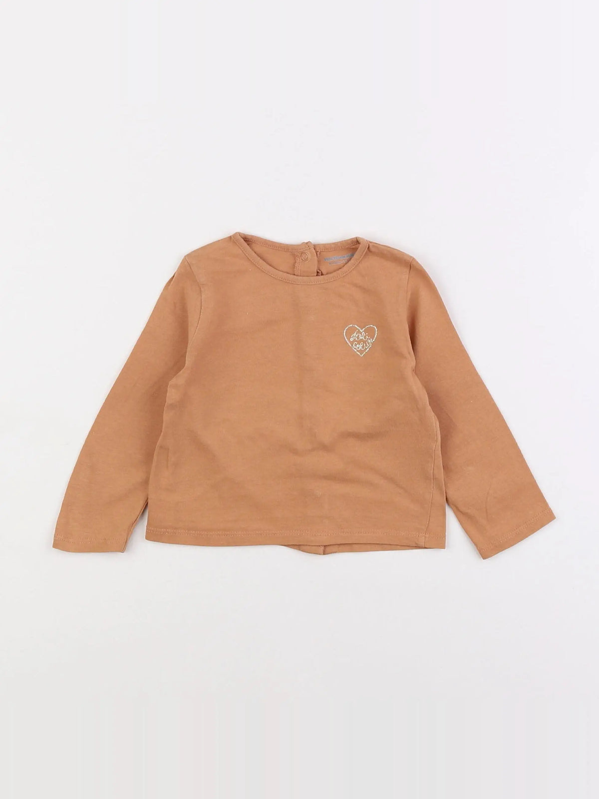 Vertbaudet - tee-shirt marron - 9 mois