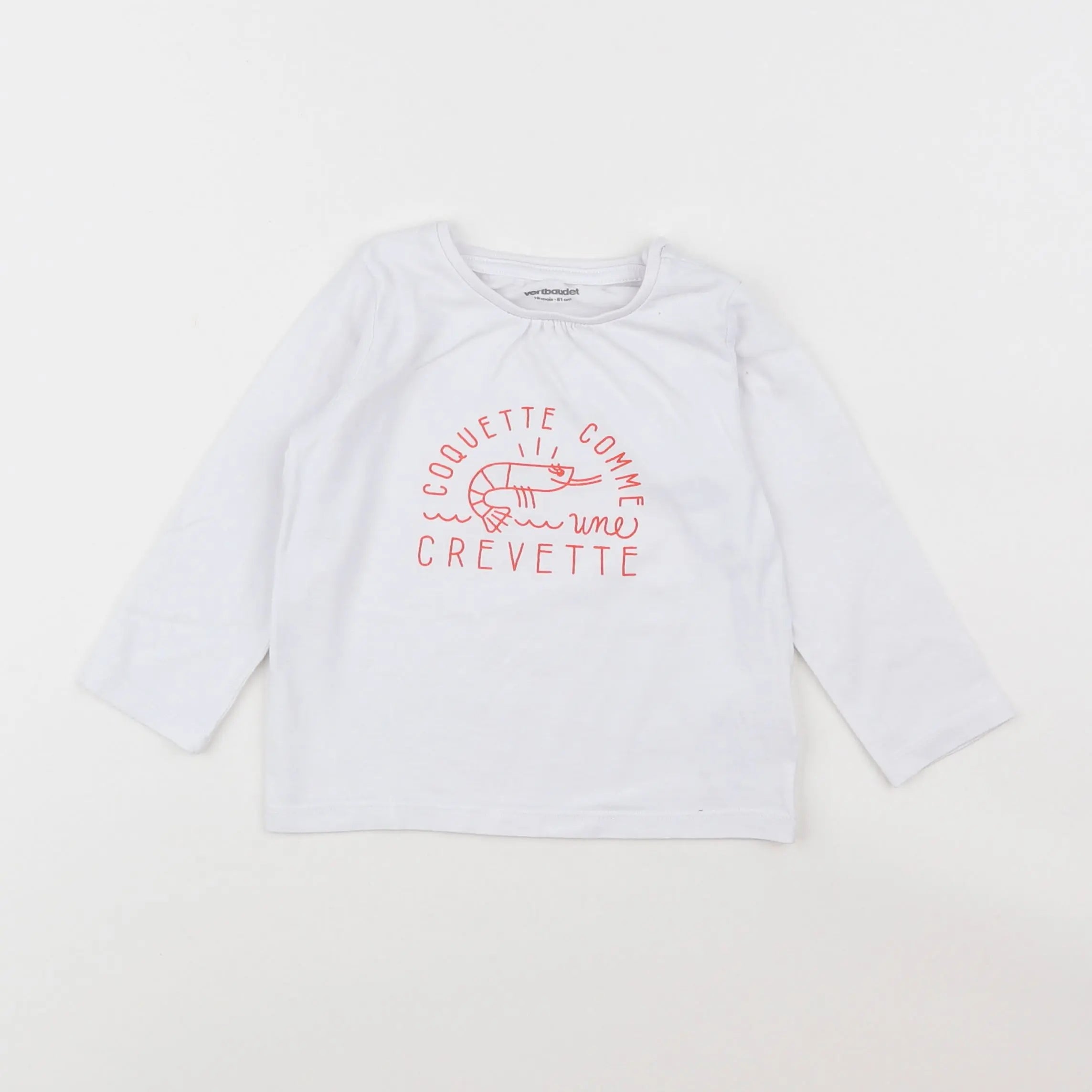Vertbaudet - tee-shirt blanc - 18 mois