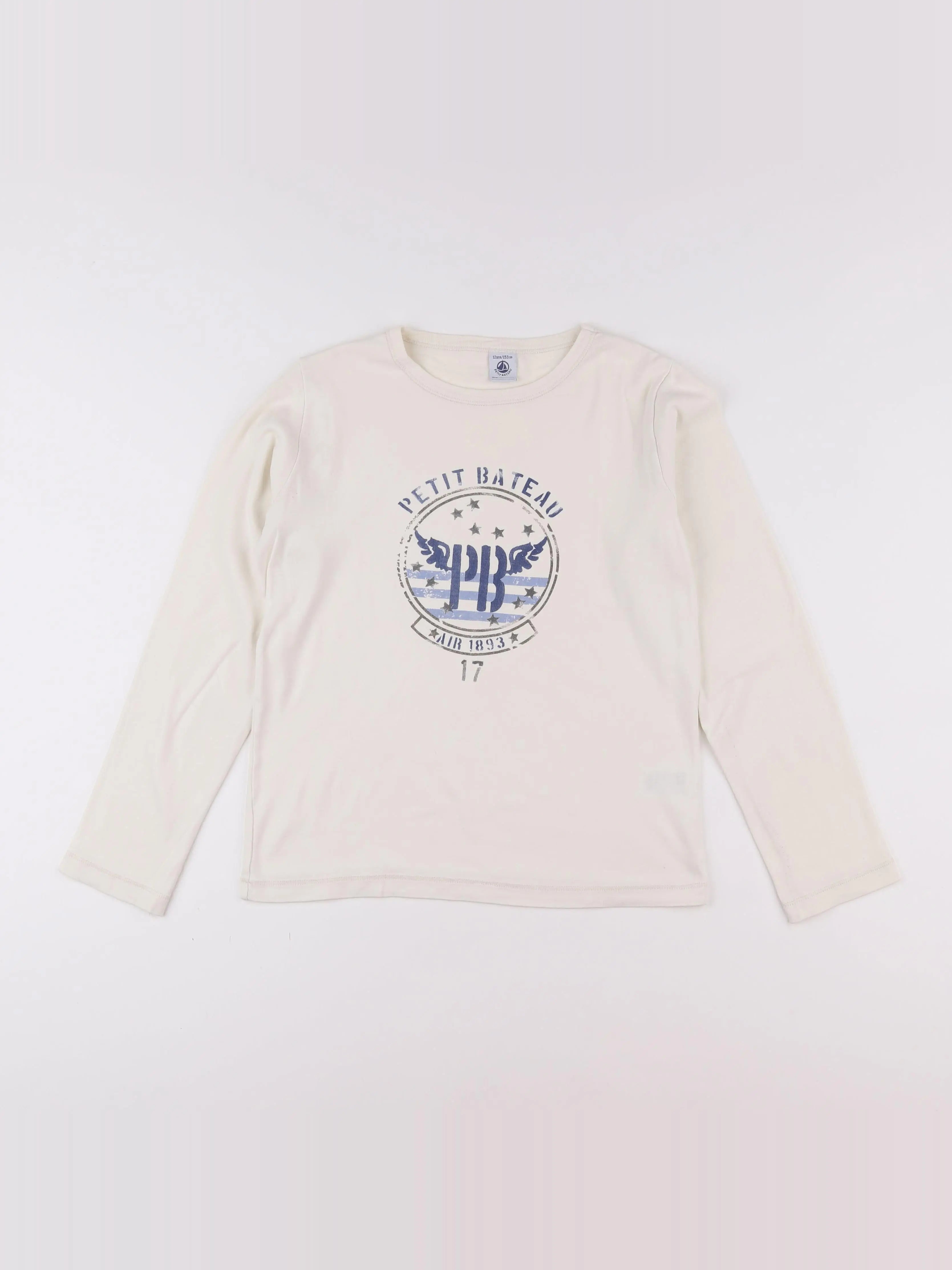 Petit Bateau - tee-shirt bleu - 12 ans