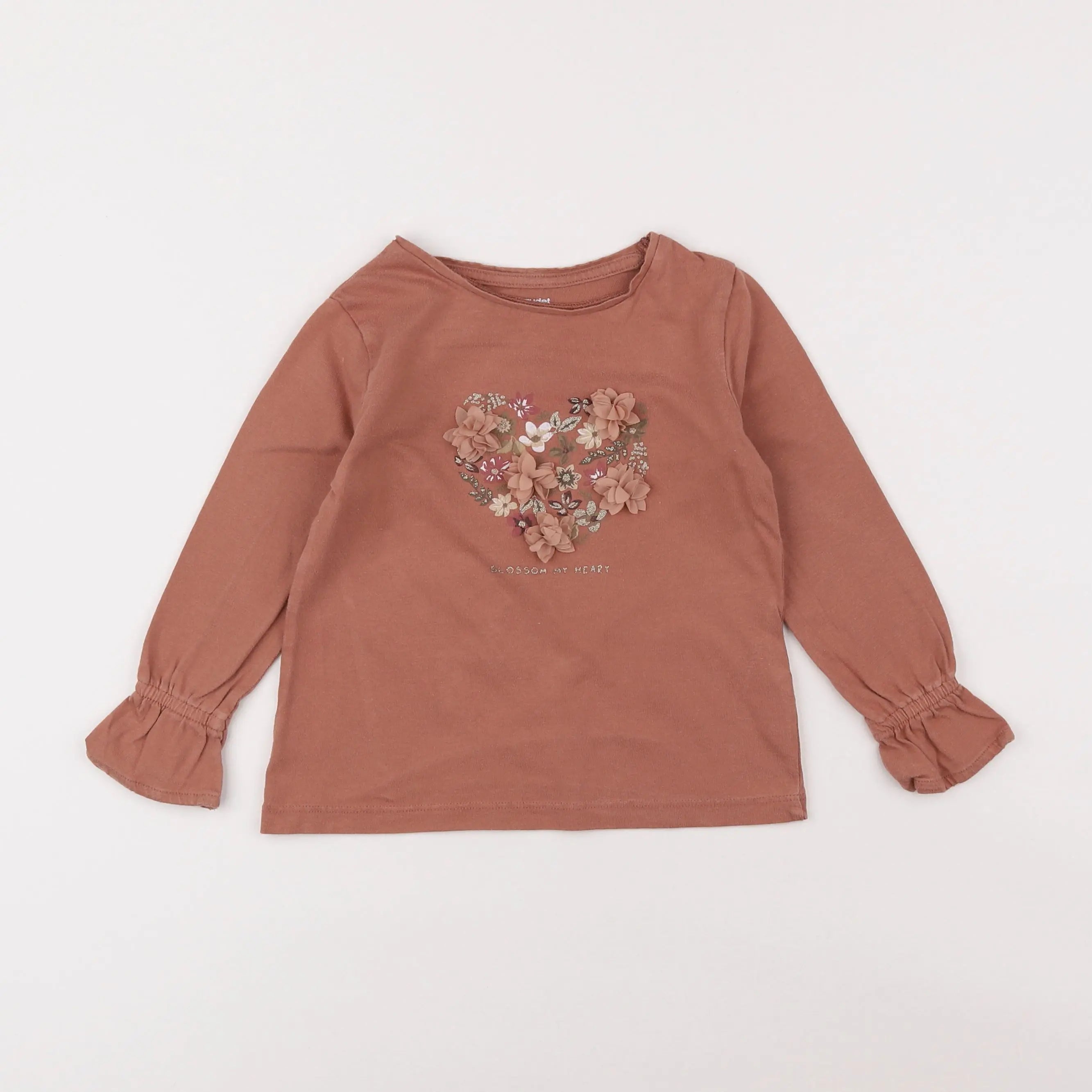 Vertbaudet - tee-shirt marron - 4 ans