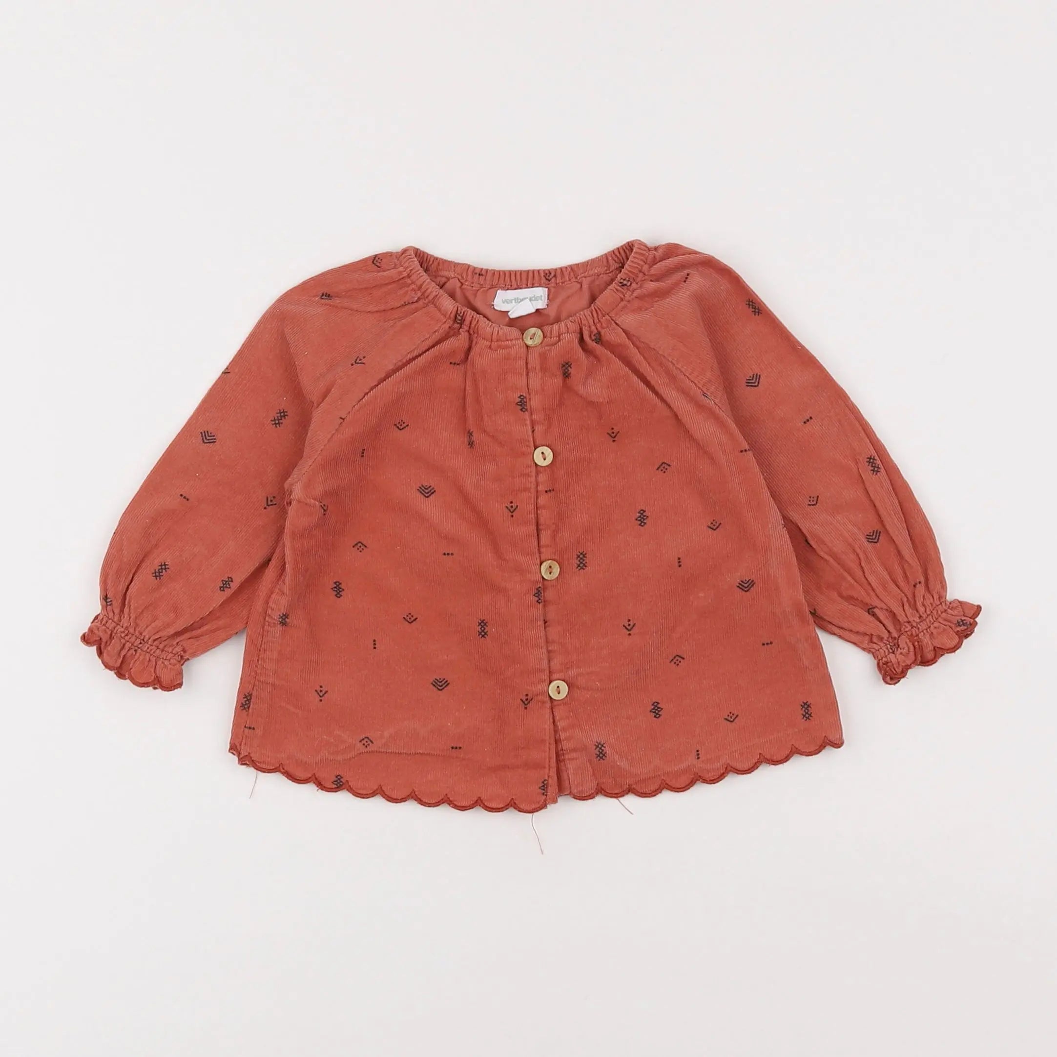 Vertbaudet - chemise orange - 6 mois