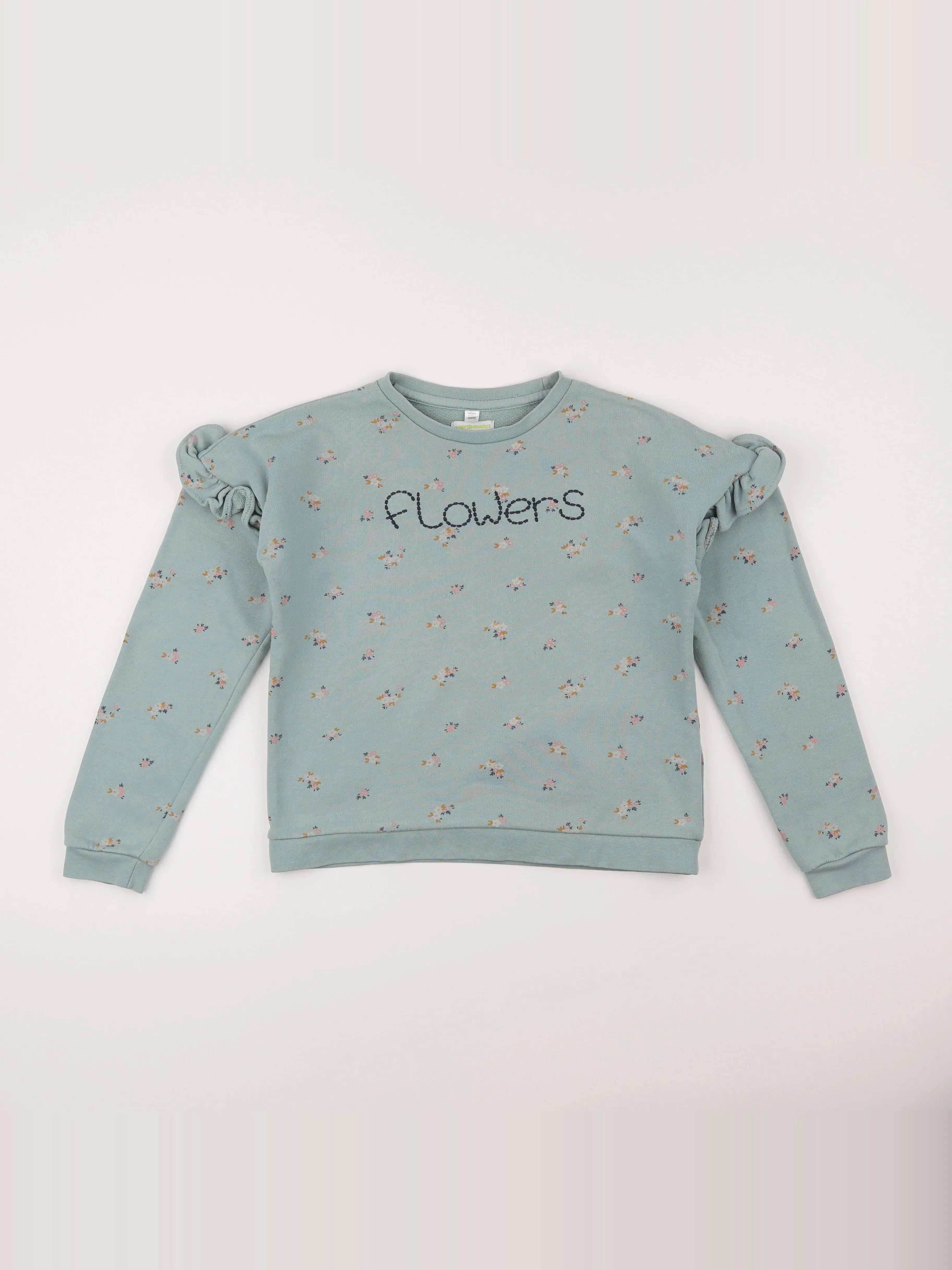Vertbaudet - sweat vert - 10 ans