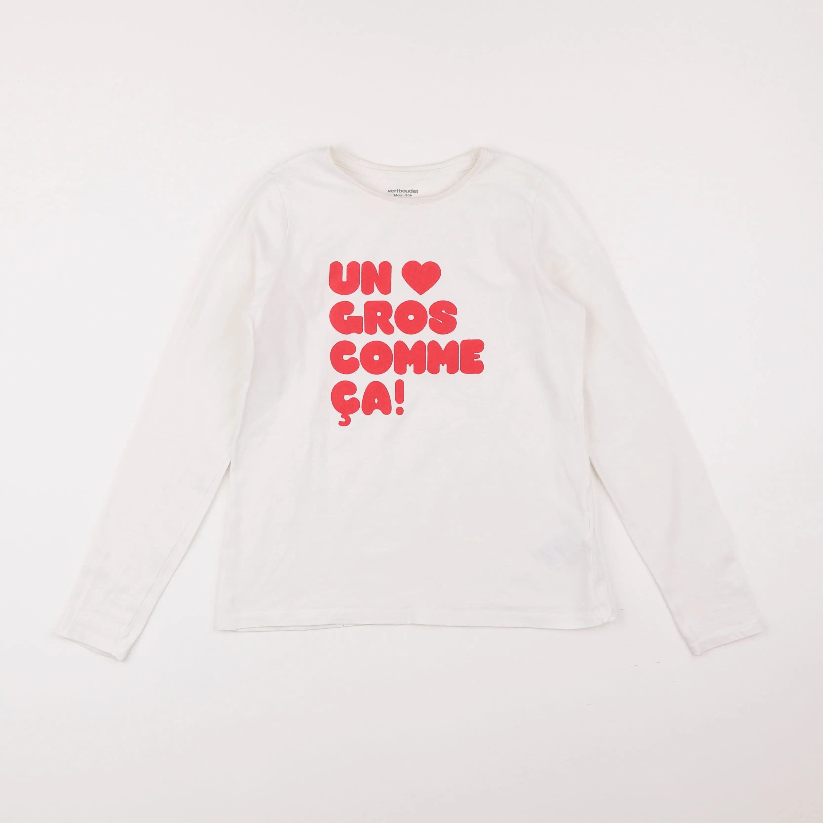 Vertbaudet - tee-shirt blanc - 10 ans