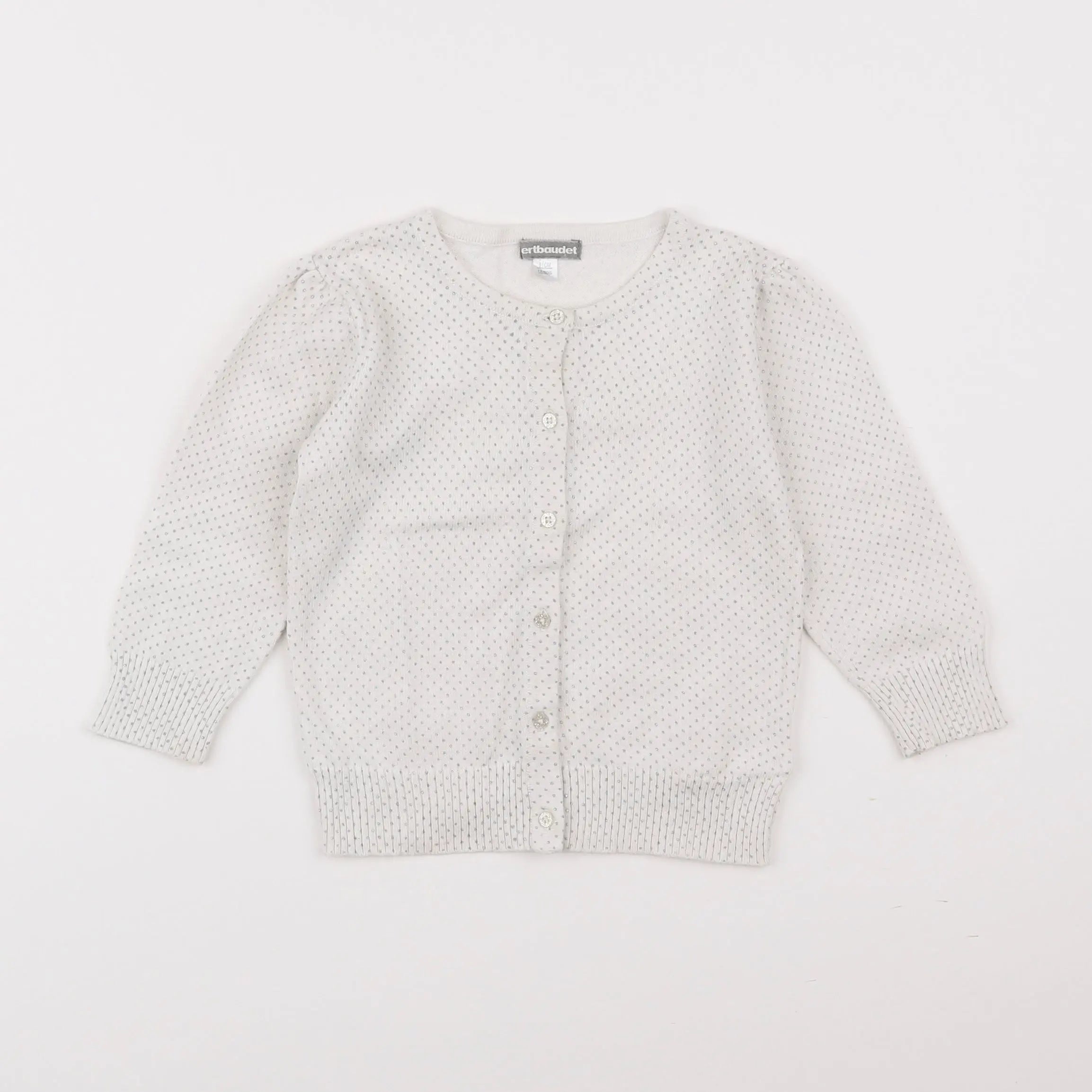 Vertbaudet - gilet argent, blanc - 18 mois