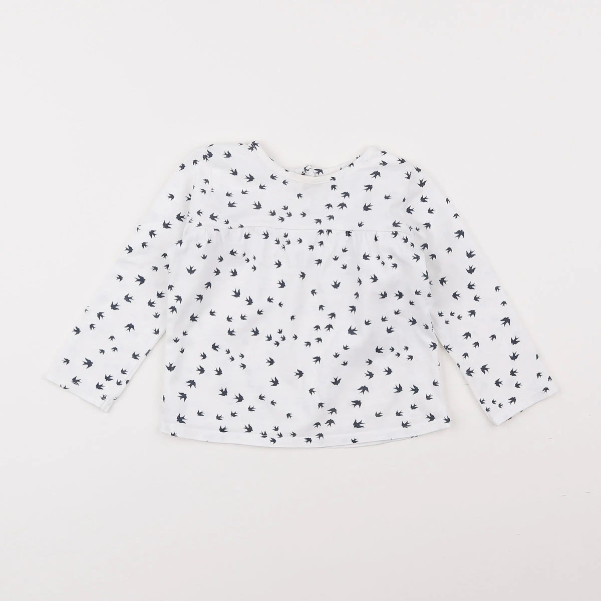 Vertbaudet - tee-shirt blanc, bleu - 12 mois