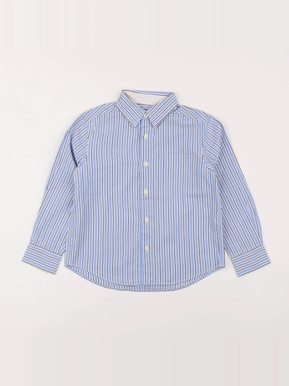 Cyrillus - chemise bleu, blanc - 6 ans