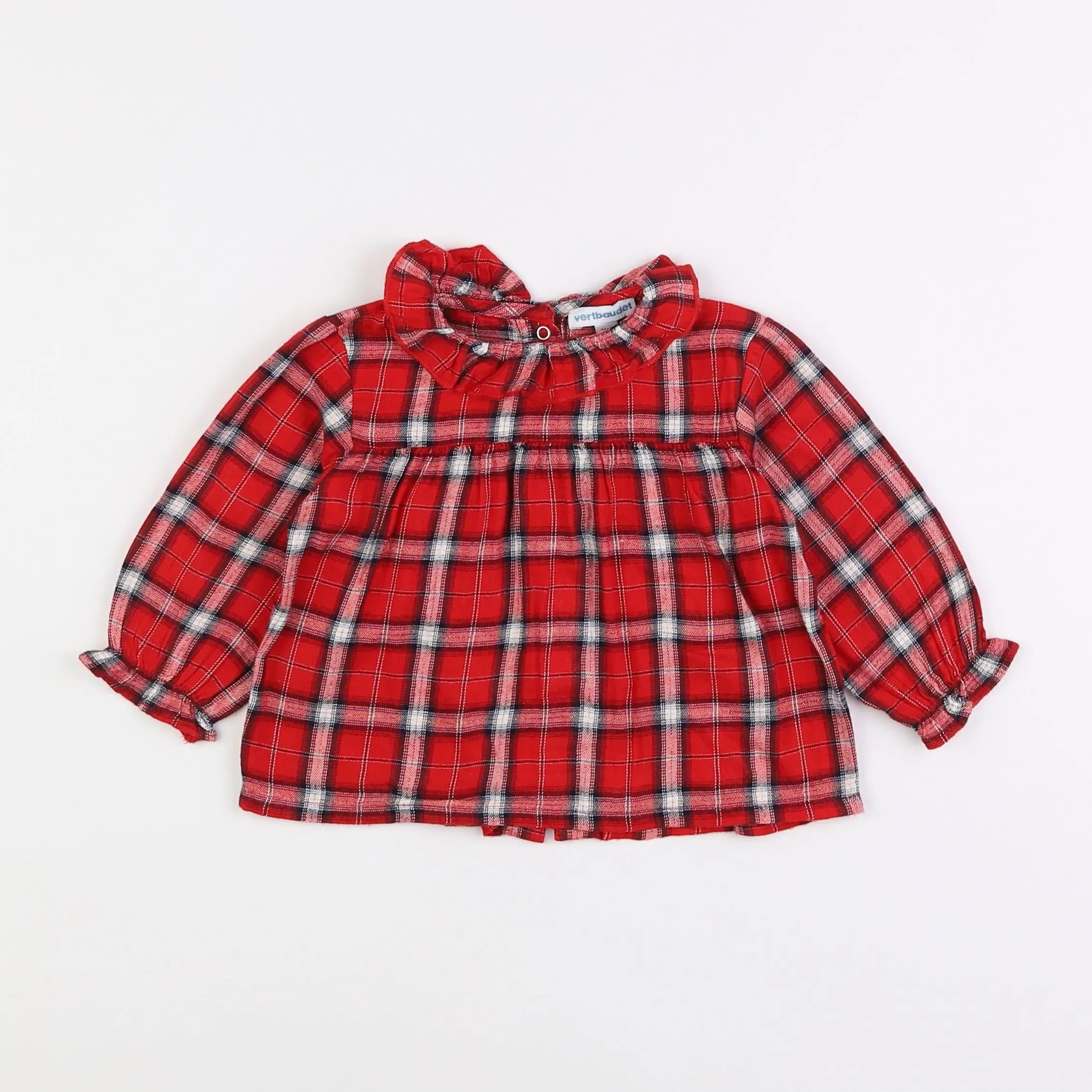 Vertbaudet - blouse rouge - 9 mois