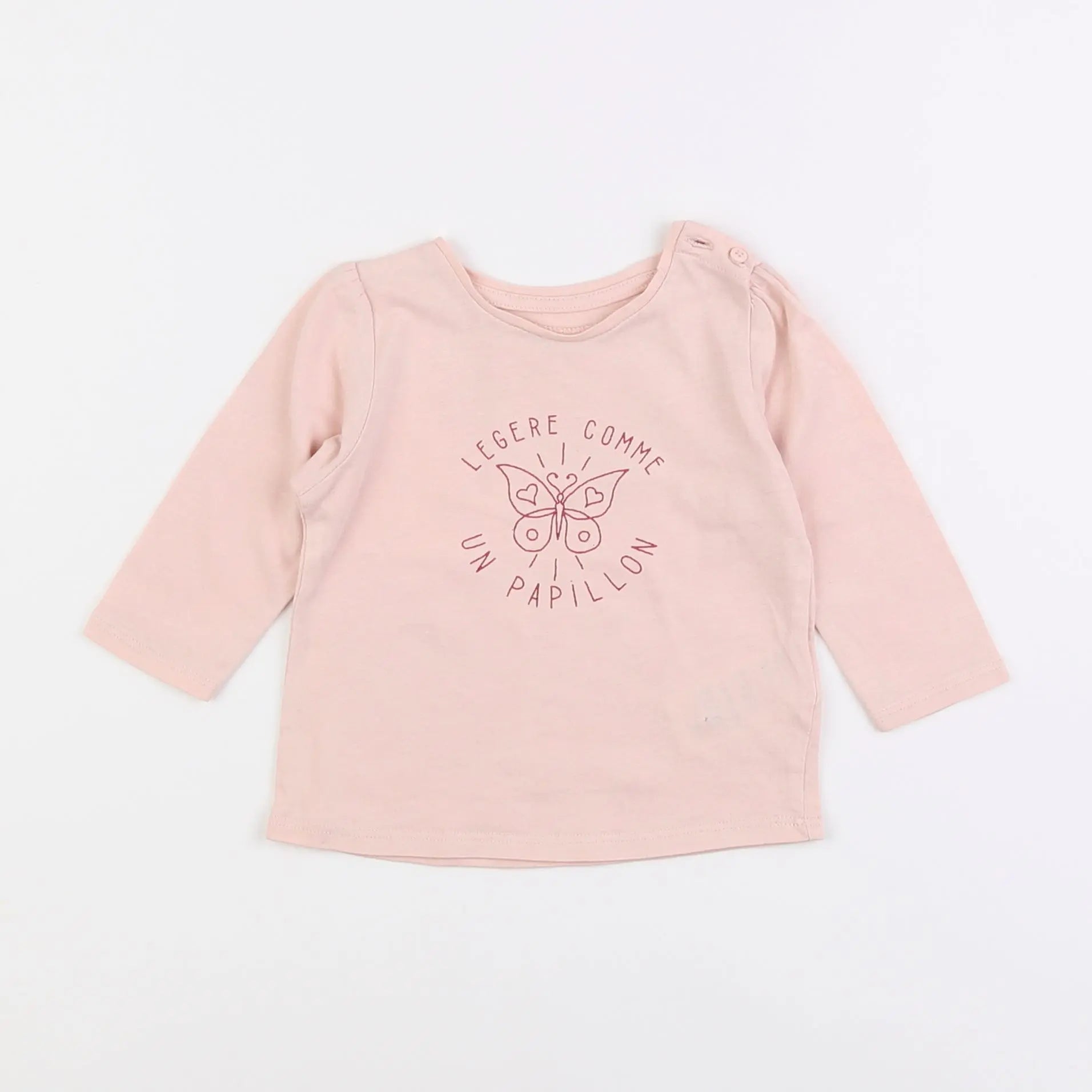 Vertbaudet - tee-shirt rose - 6 mois