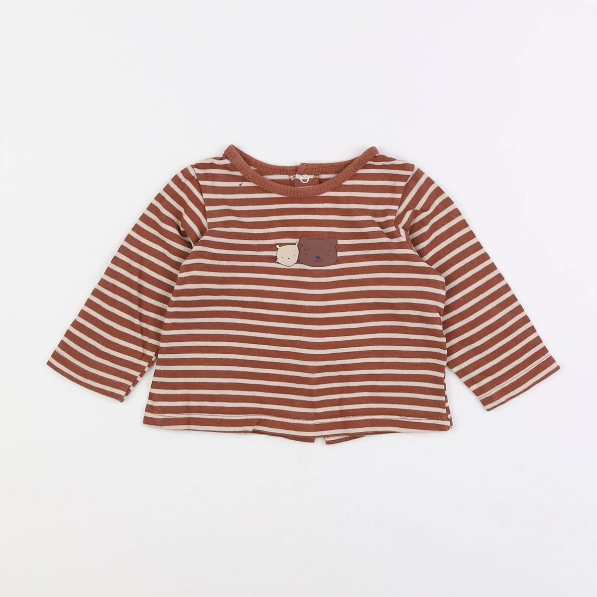 Vertbaudet - tee-shirt marron - 6 mois