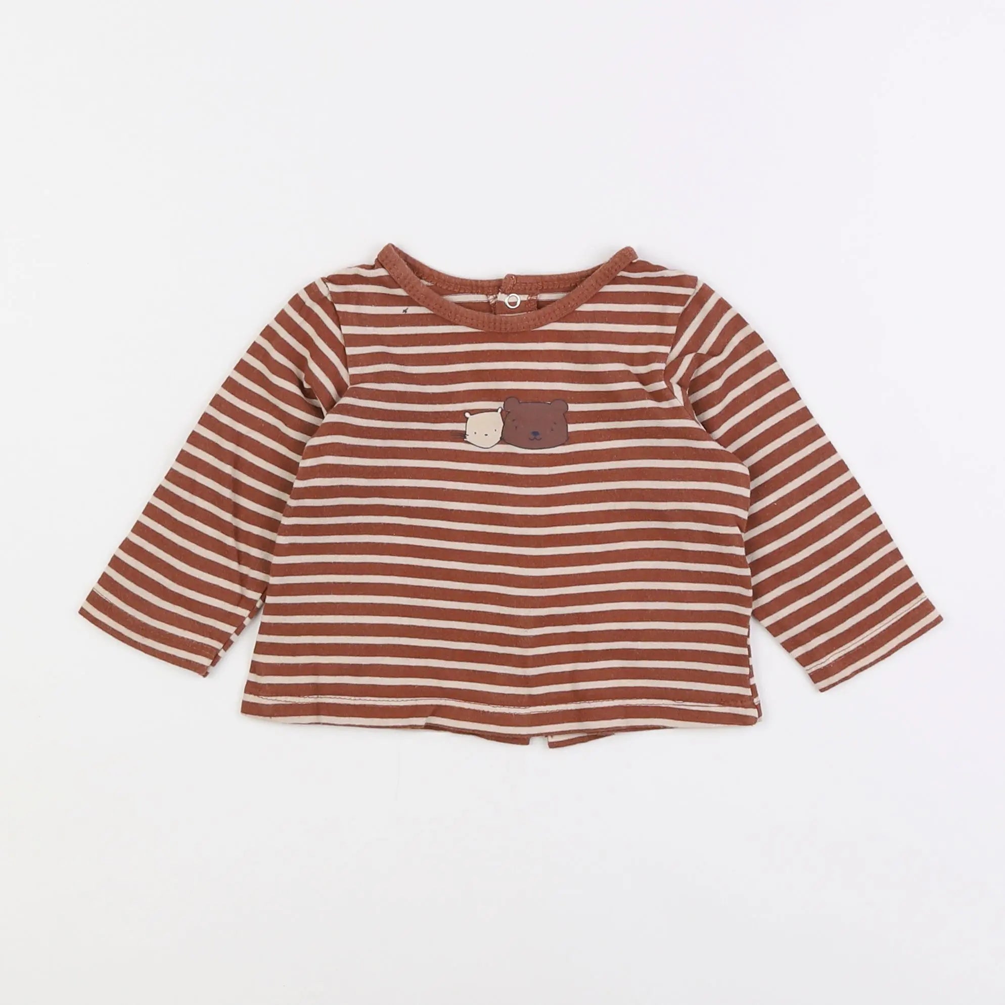 Vertbaudet - tee-shirt marron - 6 mois
