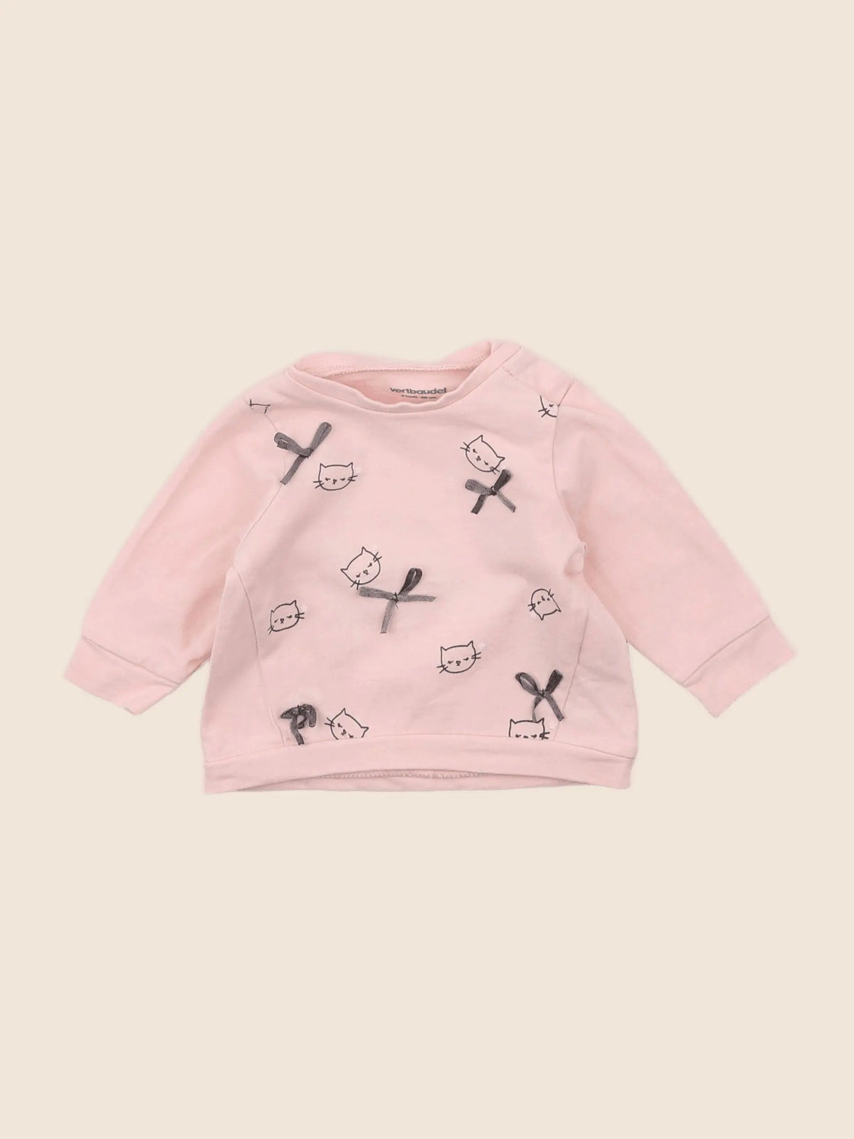 Vertbaudet - sweat rose - 3 mois
