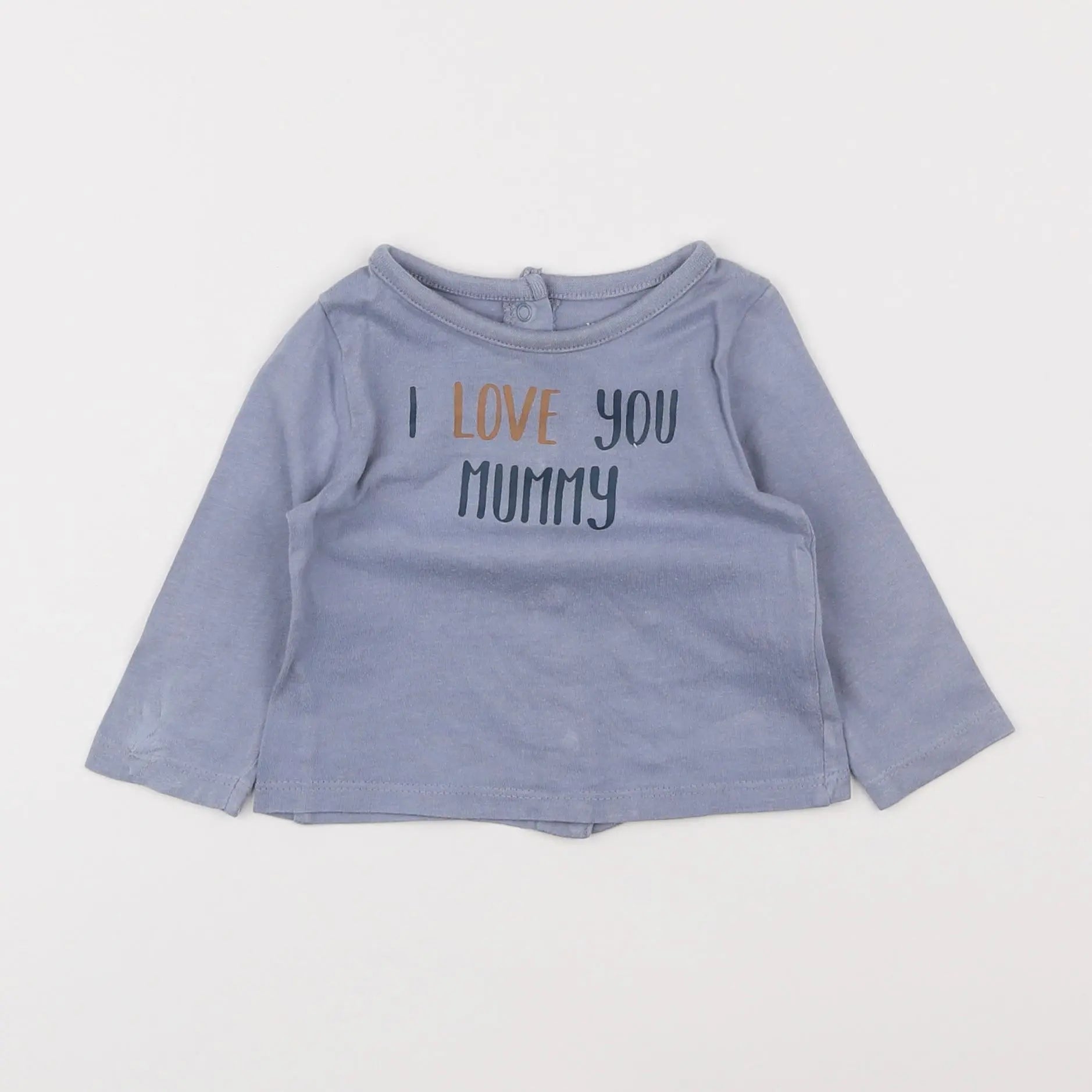 Vertbaudet - tee-shirt bleu - 3 mois