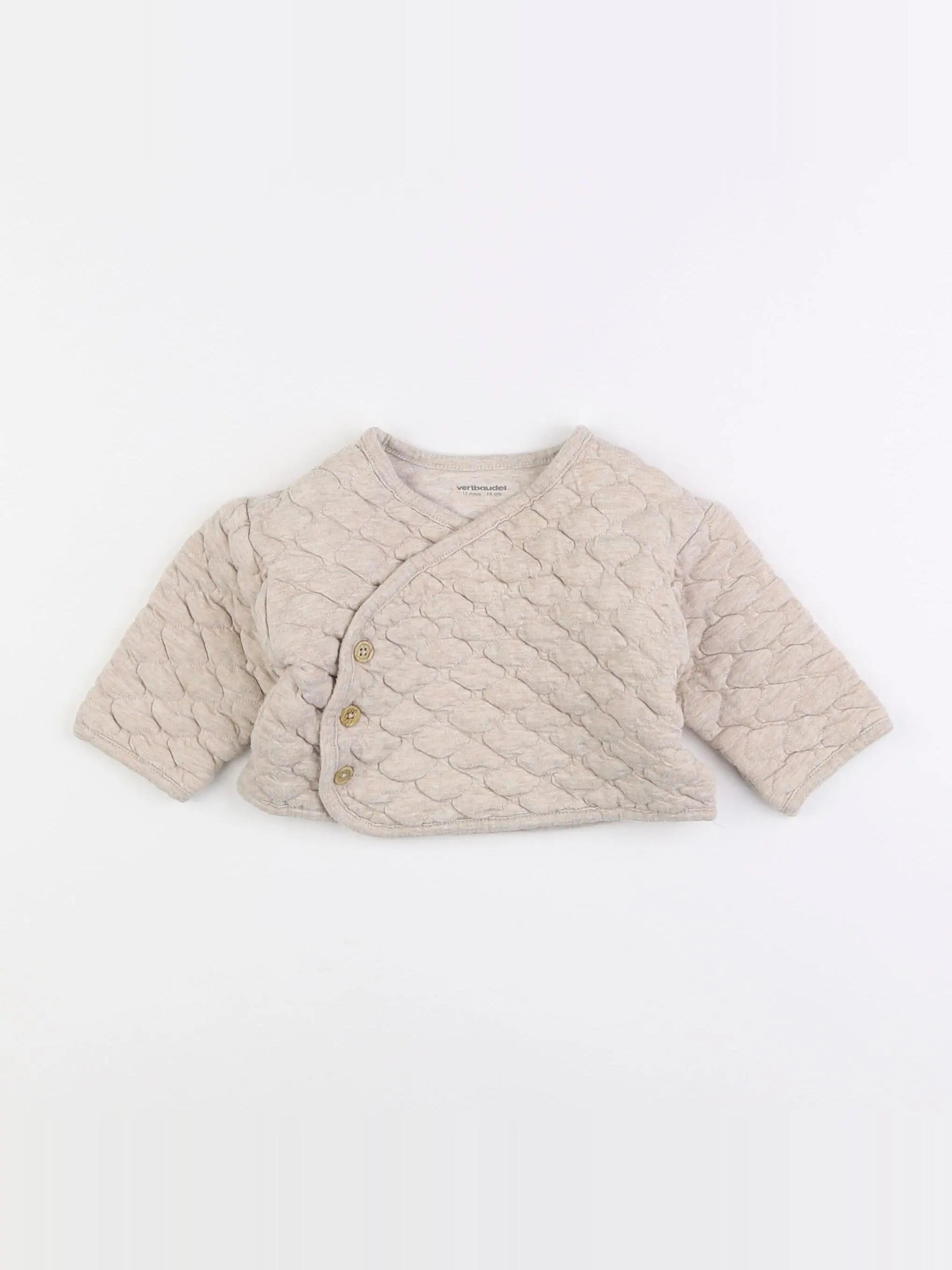 Vertbaudet - veste beige - 12 mois