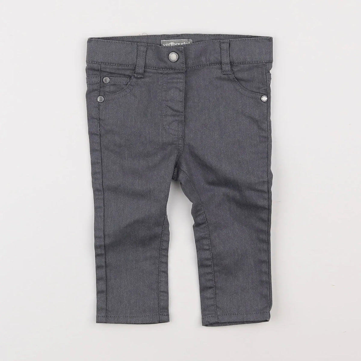 Vertbaudet - pantalon gris, argent - 6 mois