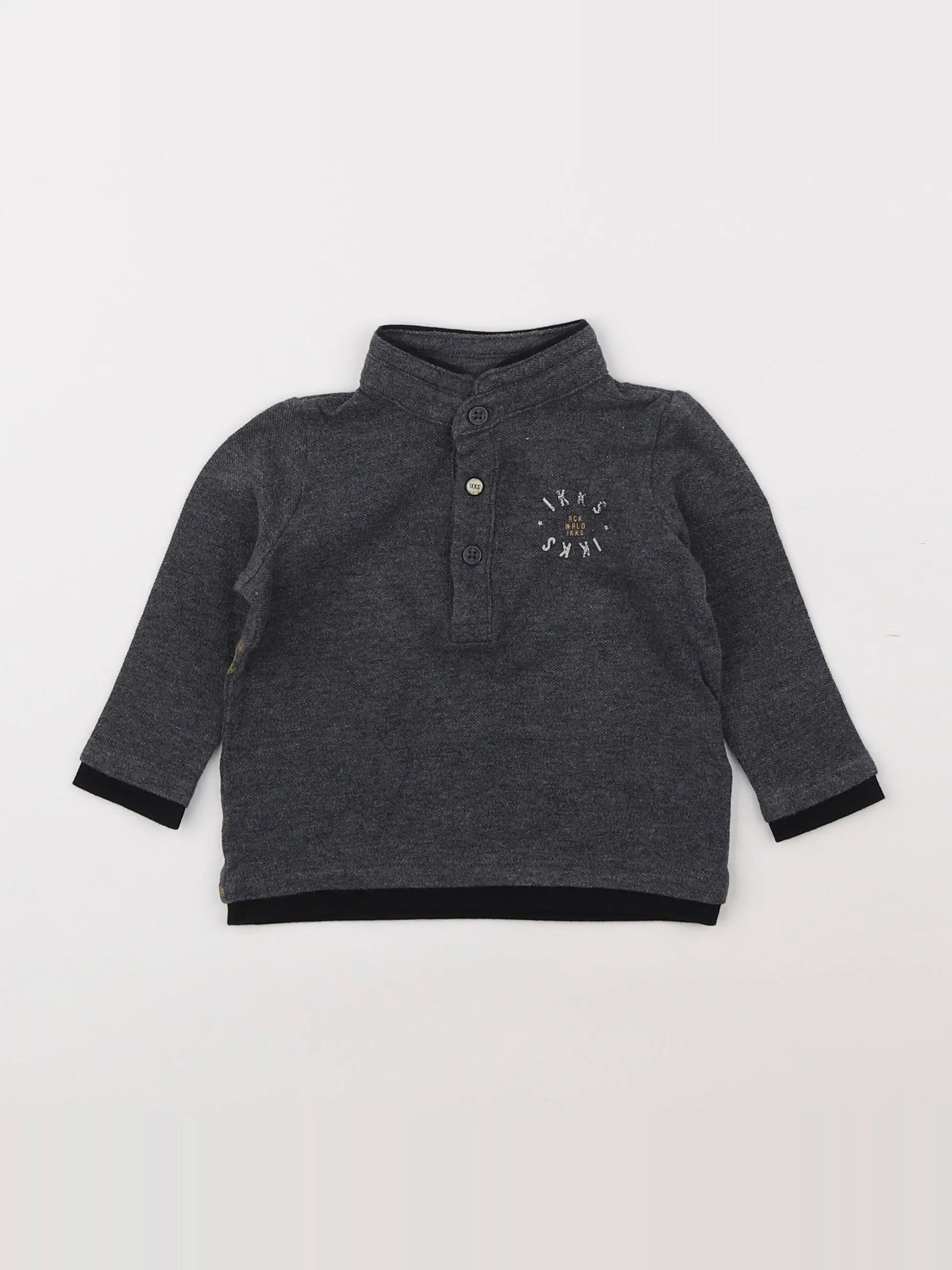 IKKS - polo imprimé au dos gris - 6 mois