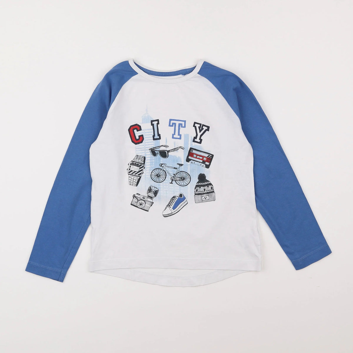 Vertbaudet - tee-shirt bleu - 8 ans