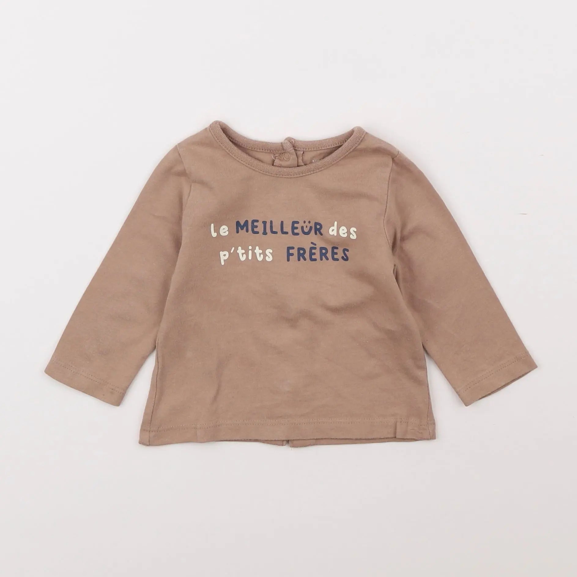 Vertbaudet - tee-shirt marron - 3 mois
