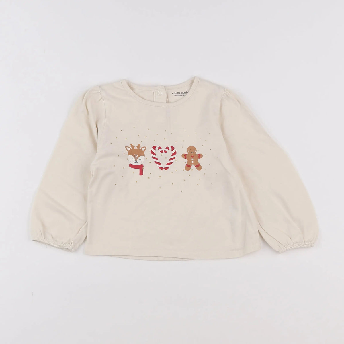 Vertbaudet - tee-shirt beige - 18 mois