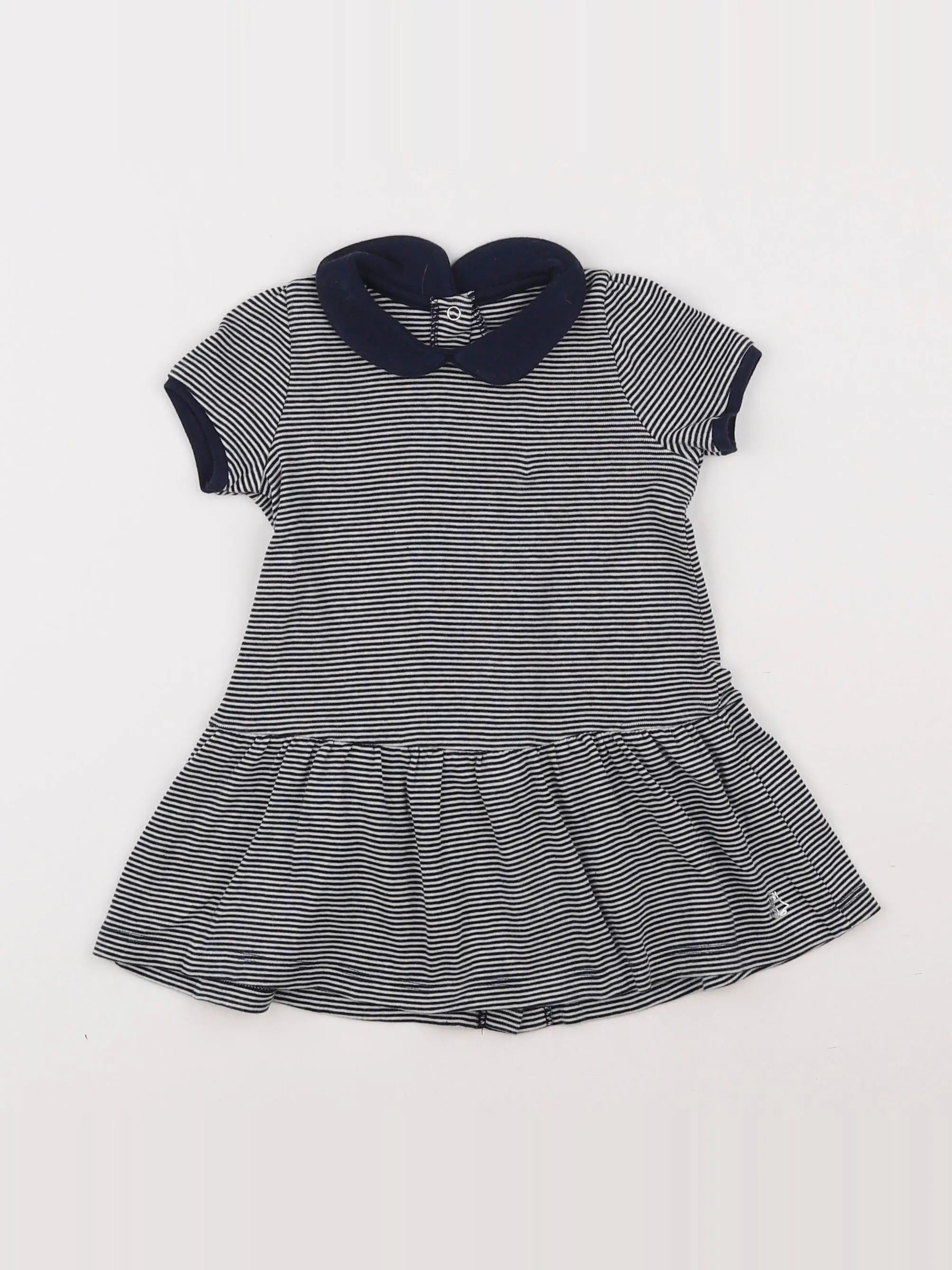 Petit Bateau - robe bleu - 12 mois
