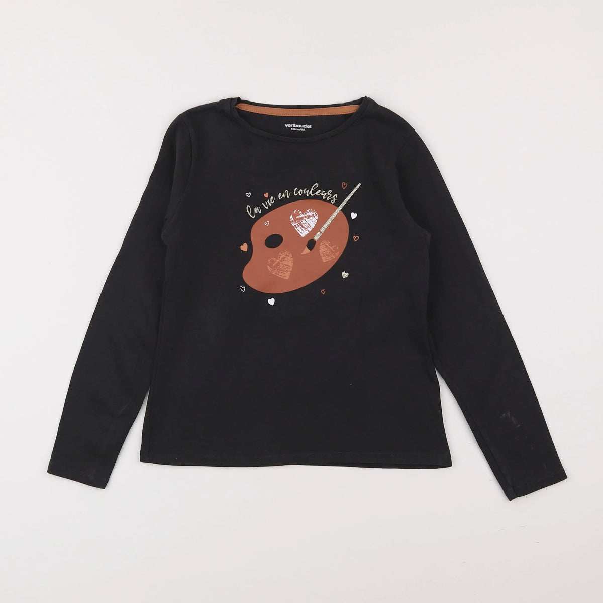 Vertbaudet - tee-shirt noir - 8 ans