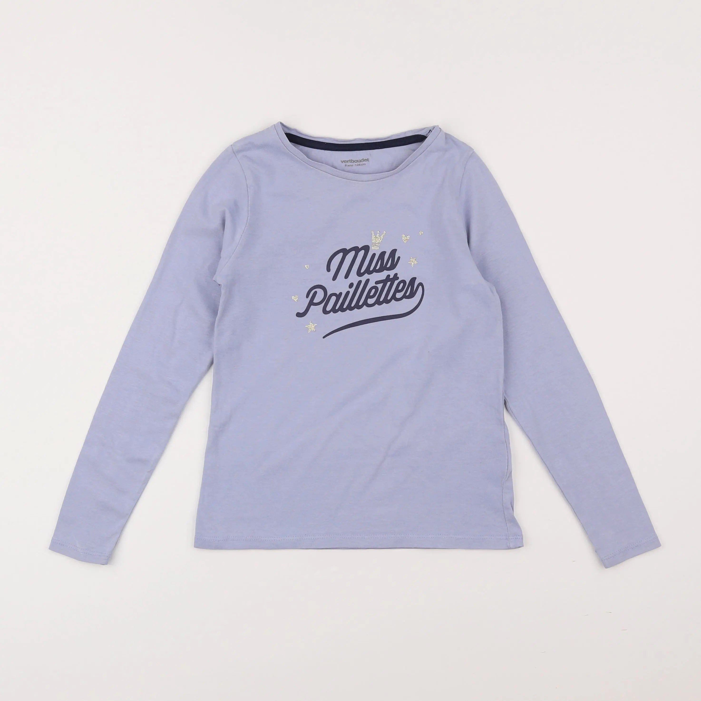 Vertbaudet - tee-shirt bleu - 8 ans