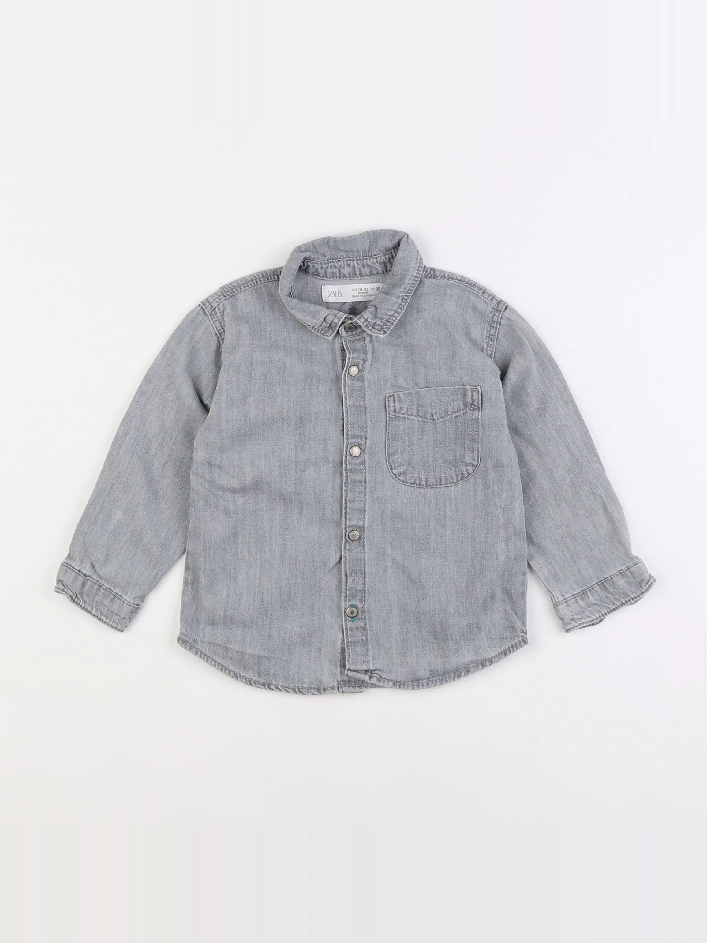 Zara - chemise gris - 18 mois à 2 ans