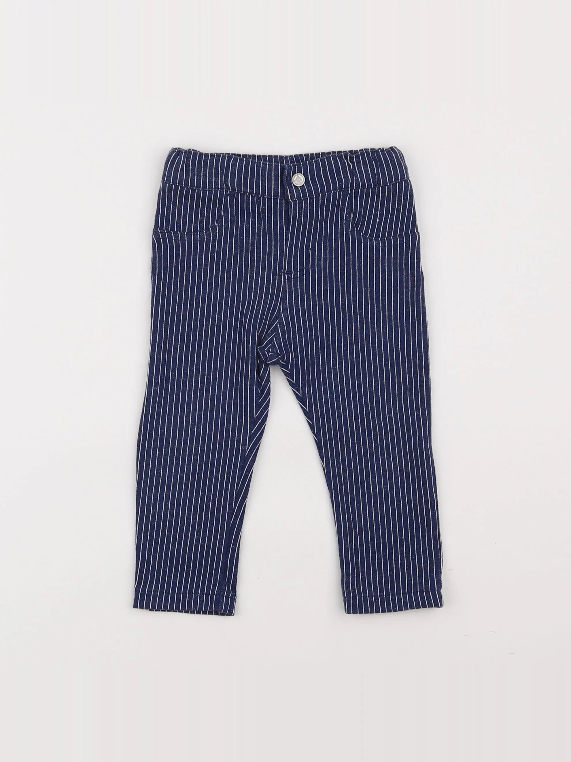Petit Bateau - pantalon bleu - 6 mois
