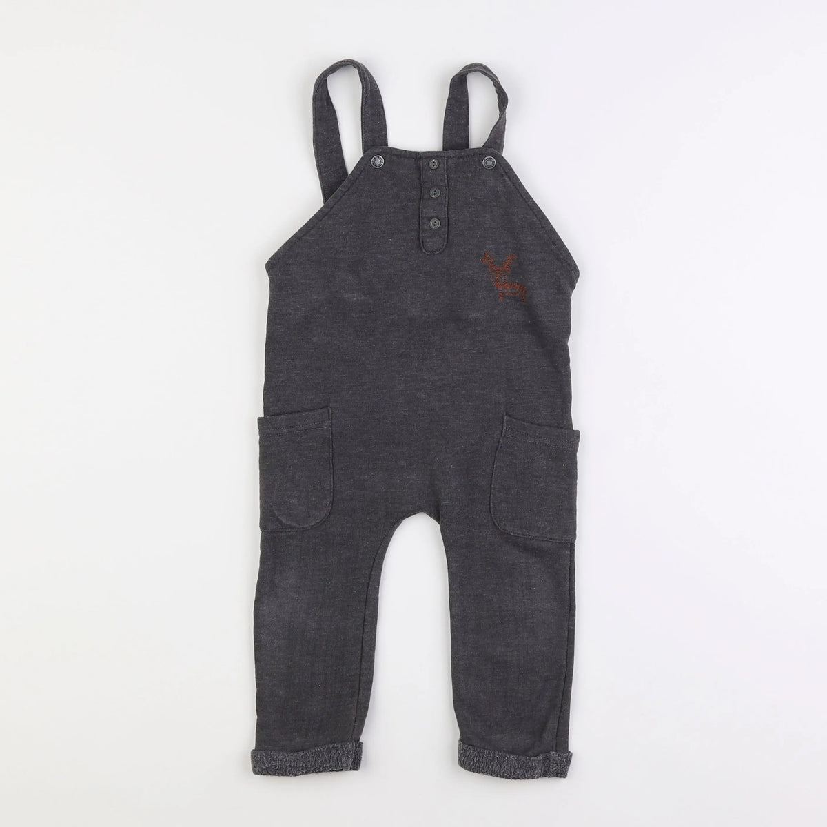 Vertbaudet - salopette gris - 12 mois