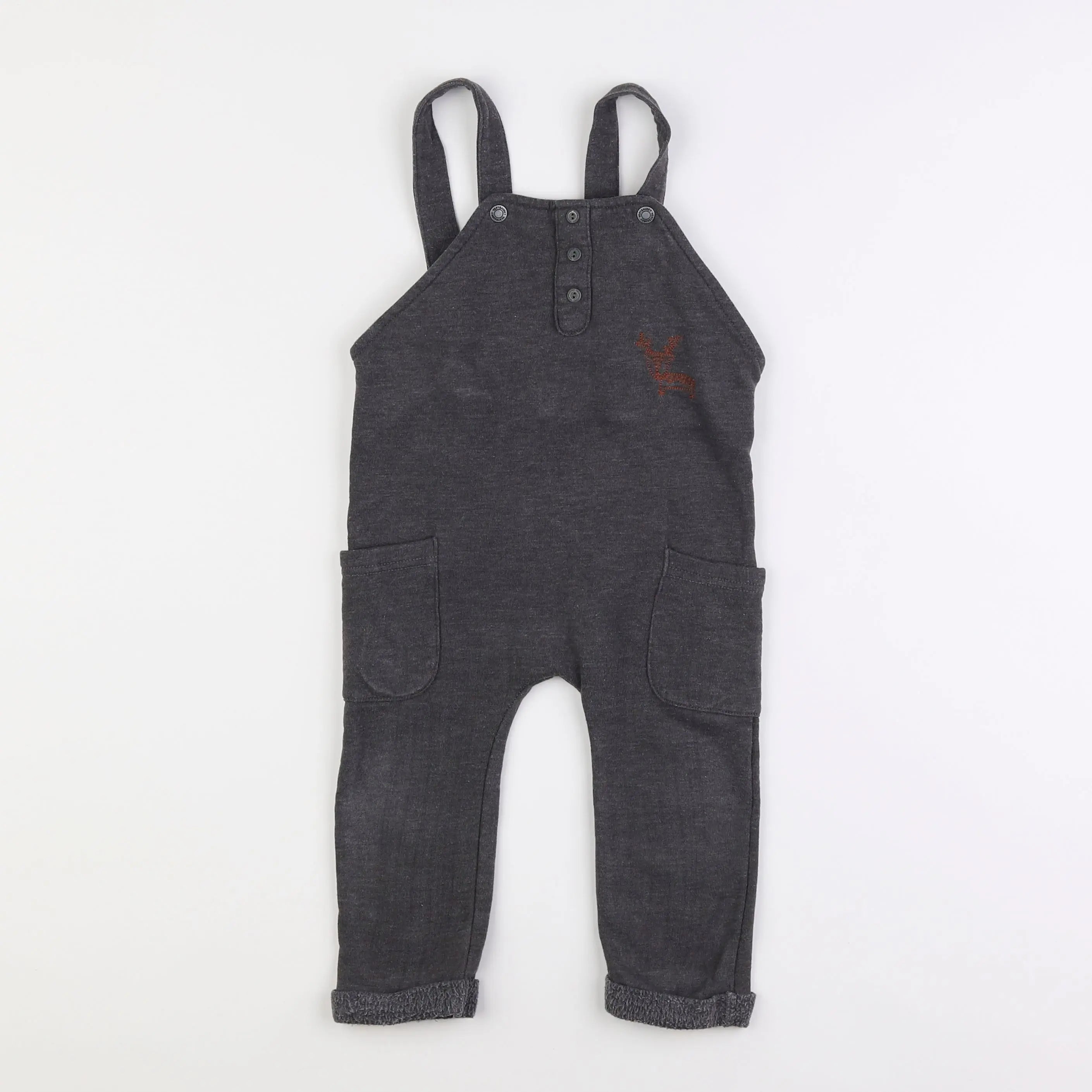 Vertbaudet - salopette gris - 12 mois