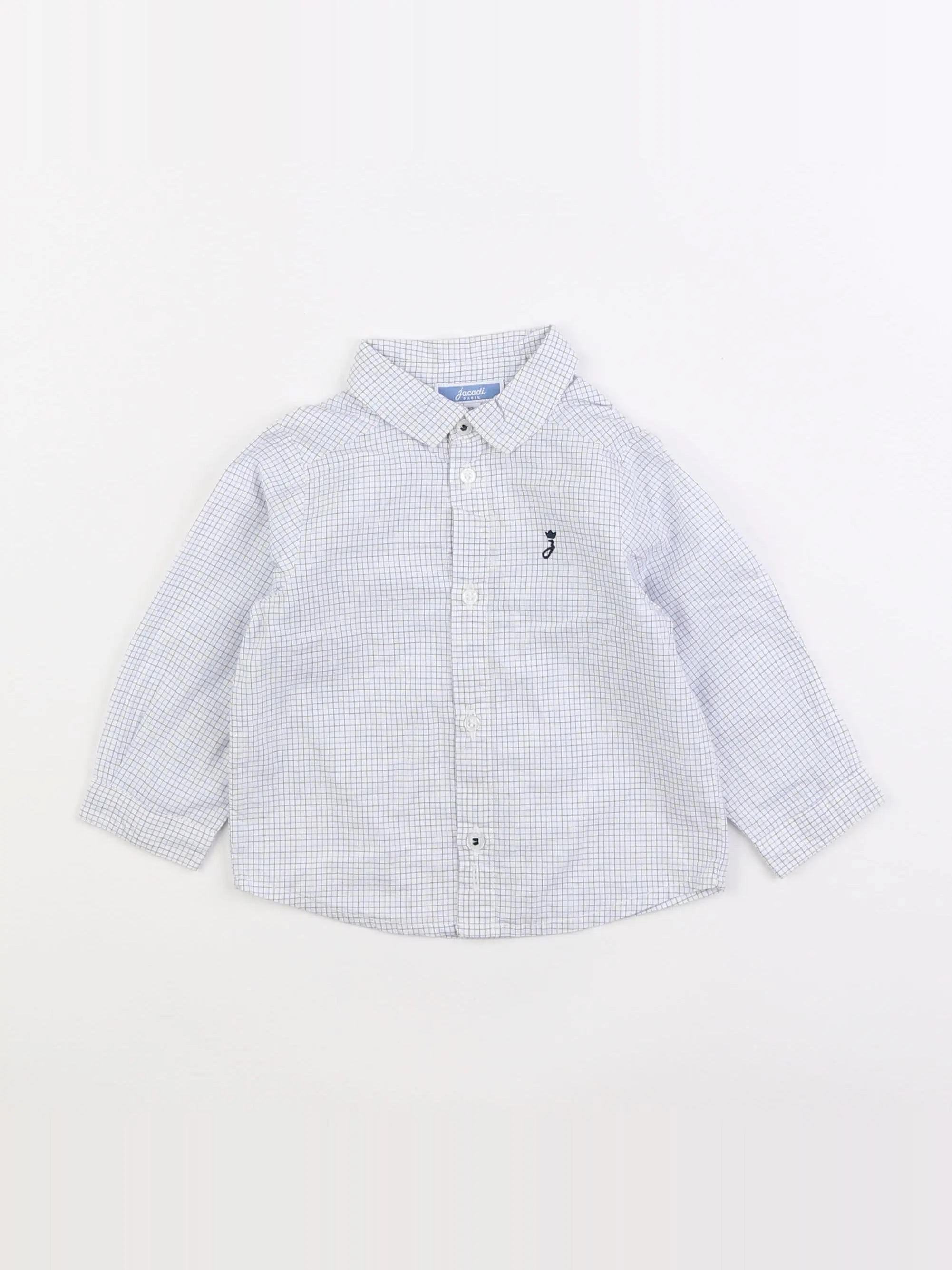 Jacadi - chemise blanc, bleu - 12 mois