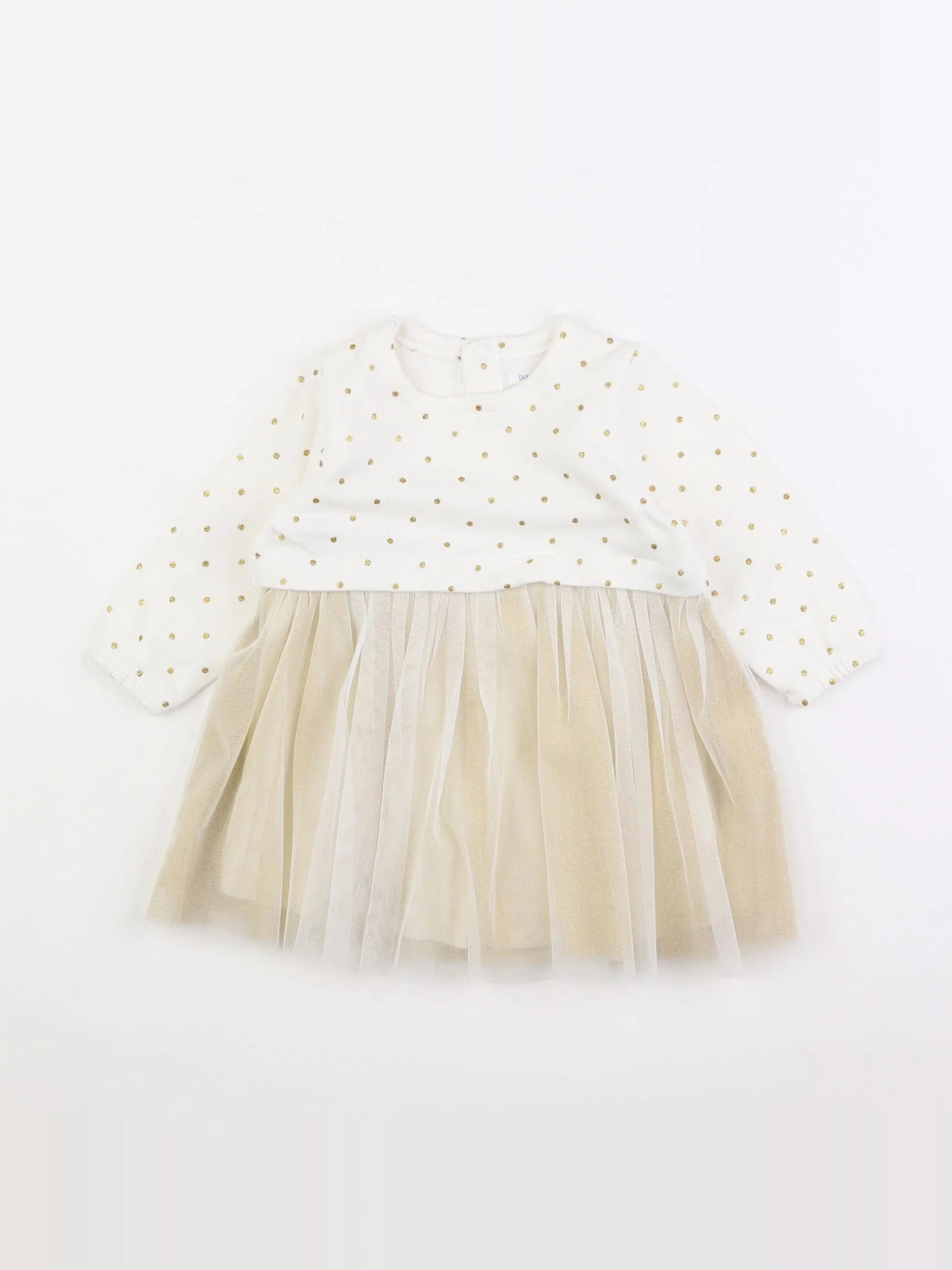 Boutchou - robe beige, or - 6 mois