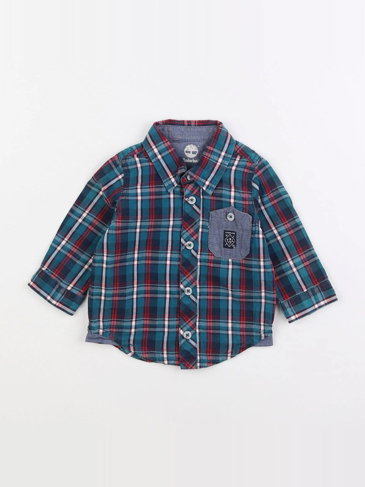 Timberland - chemise bleu, rouge - 6 mois