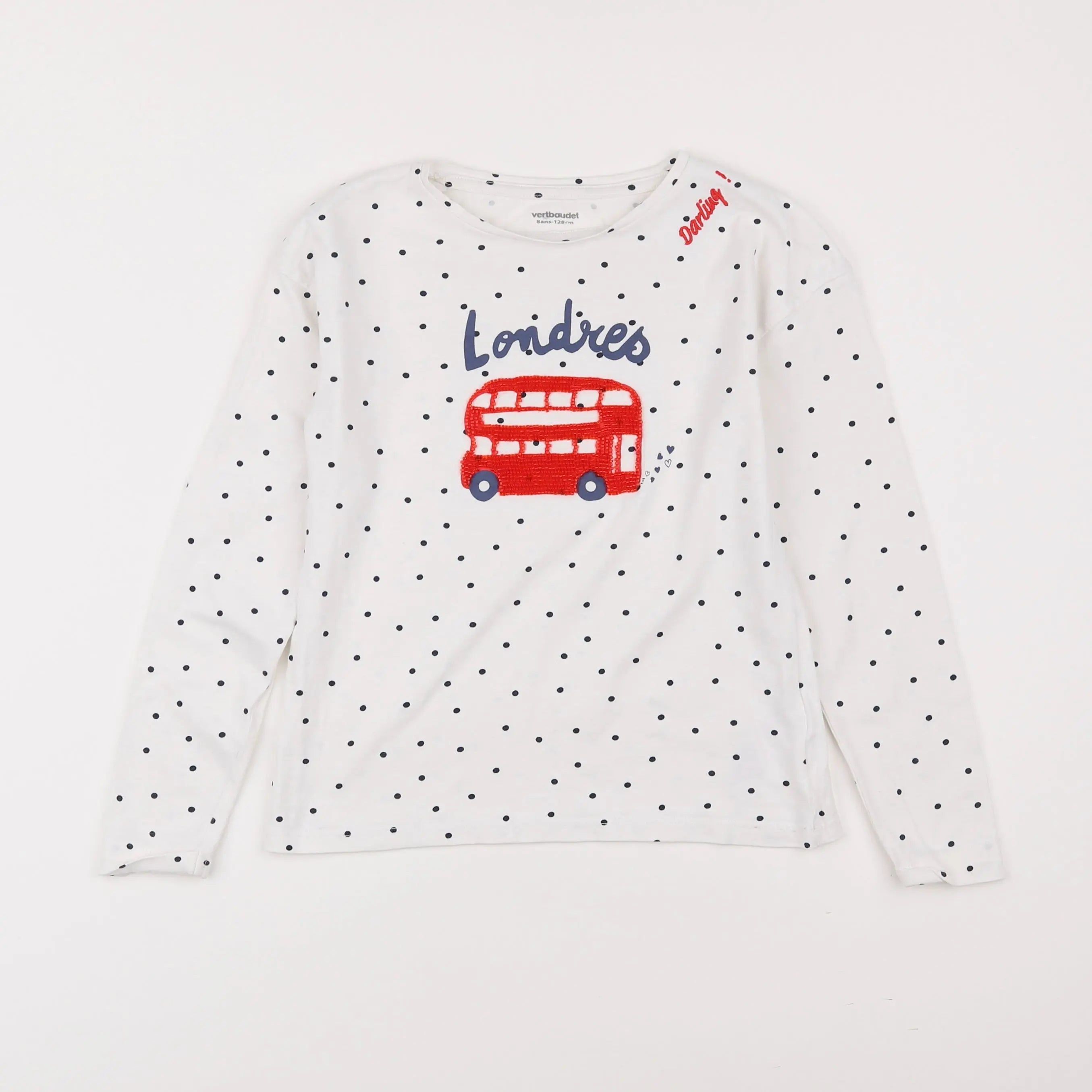 Vertbaudet - tee-shirt blanc - 8 ans