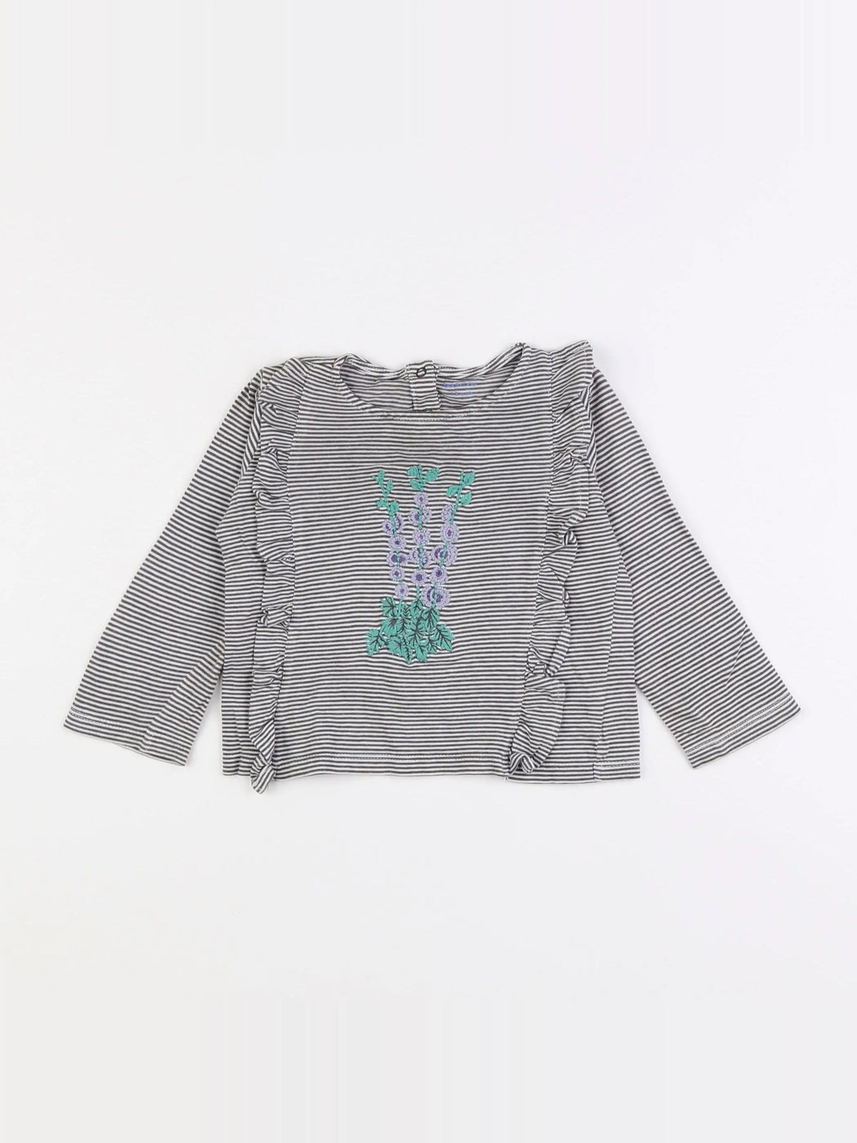 Boutchou - tee-shirt blanc, gris - 12 mois