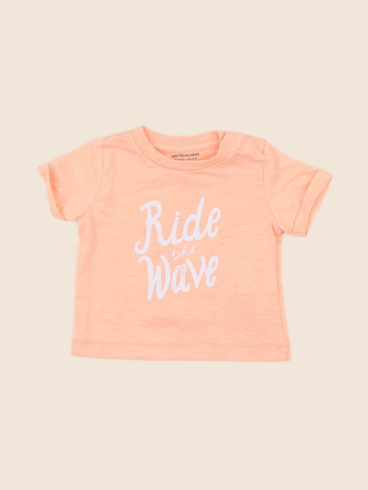Vertbaudet - tee-shirt orange fluo - 3 mois